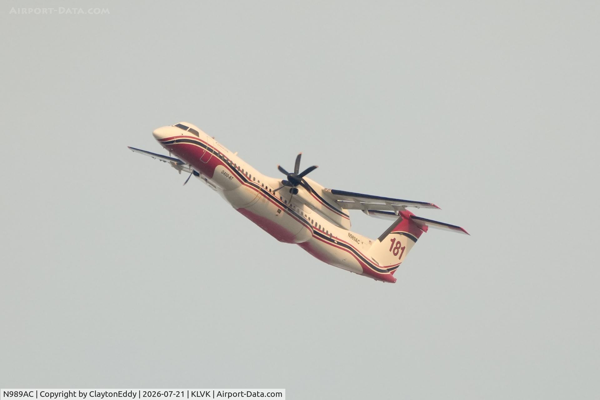 N989AC, 2009 De Havilland Canada DHC-8-402Q Dash 8, c/n 4259, Pleasanton Little Fire in California 2026
