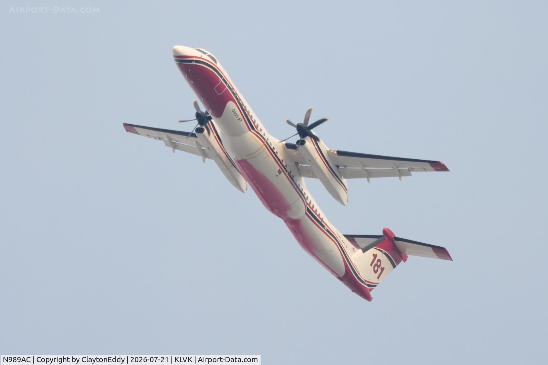 N989AC, 2009 De Havilland Canada DHC-8-402Q Dash 8, c/n 4259, Pleasanton Little Fire in California 2026