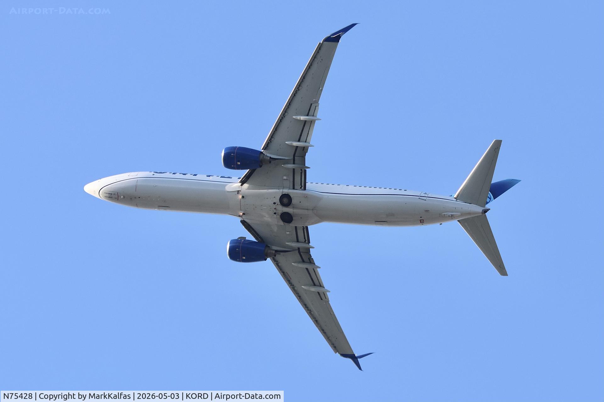 N75428, 2008 Boeing 737-924/ER, c/n 31633, B739 United Airlines Boeing 737-924ER N75428 departing 28R KORD