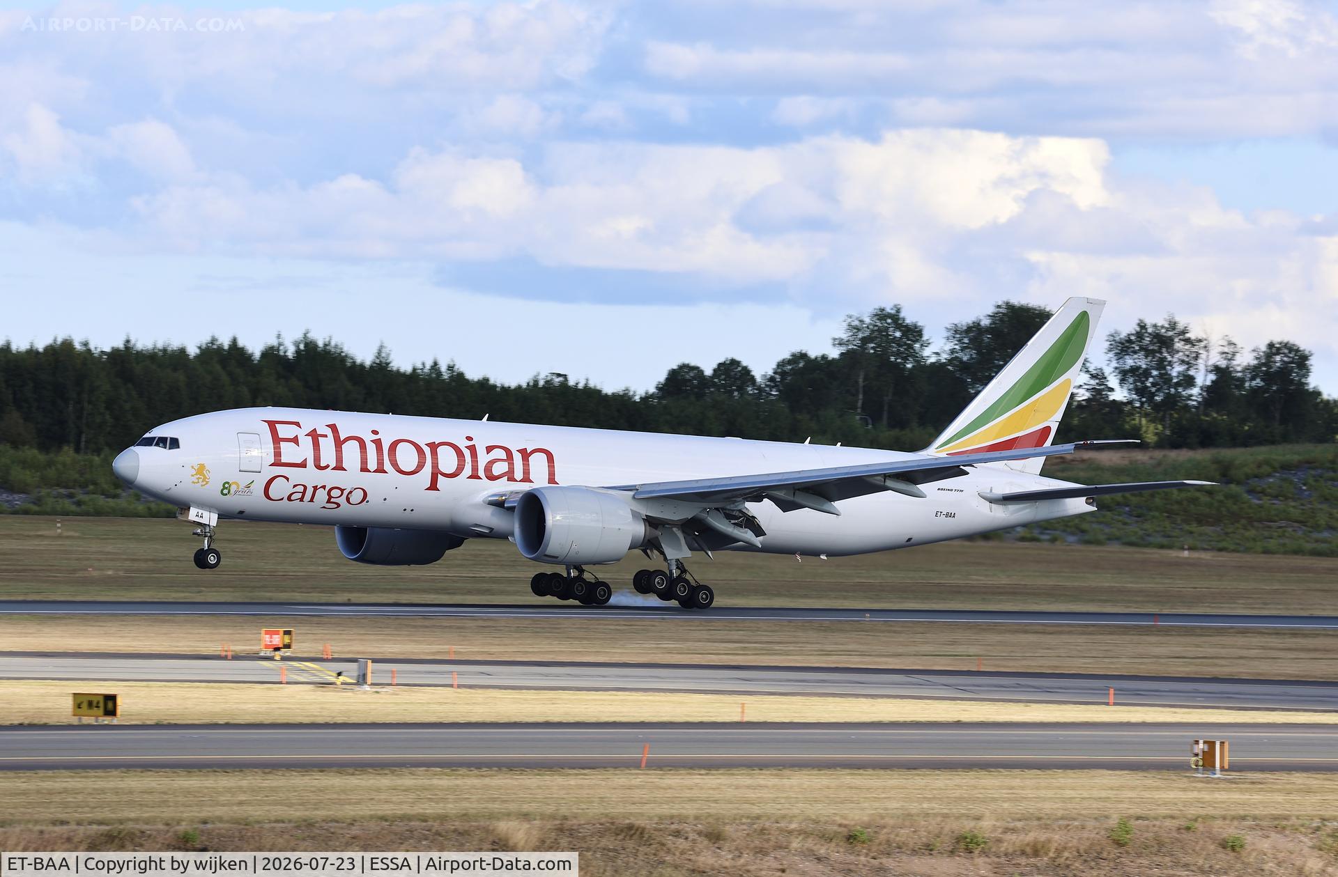 ET-BAA, 2023 Boeing 777-F, c/n 68139 l/n 1756, Rwy 01R