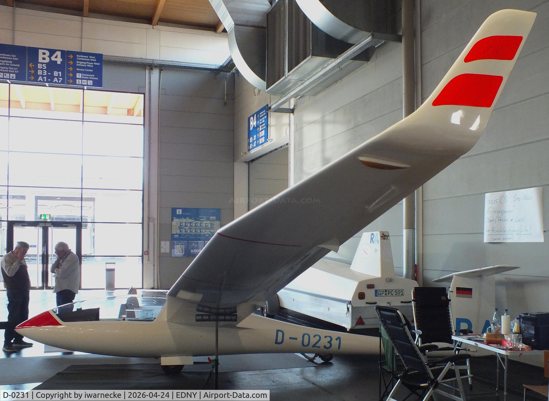 Aircraft D-0231, Schempp-Hirth Discus CS, c/n 056CS, Schempp-Hirth (Orlican) Discus CS at the AERO 2026, Friedrichshafen, at EDNY, photo by iwarnecke