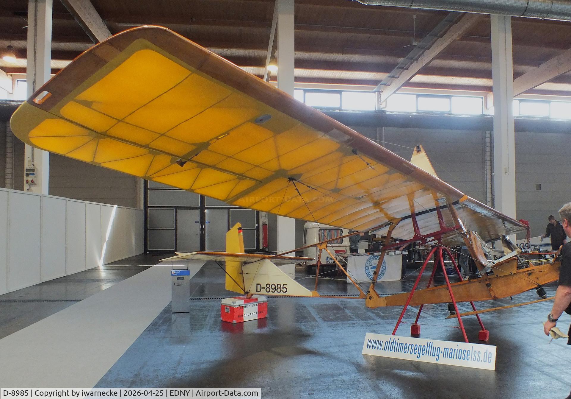 Aircraft D-8985, DFS SG-38 Schulgleiter, c/n Not found D-8985, Schneider DFS 108-14 SG-38 Schulgleiter at the AERO 2026, Friedrichshafen, at EDNY, photo by iwarnecke