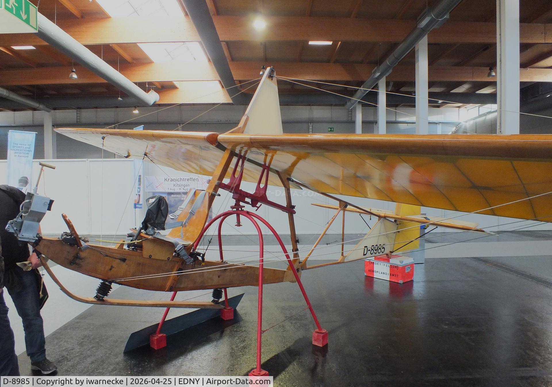 Aircraft D-8985, DFS SG-38 Schulgleiter, c/n Not found D-8985, Schneider DFS 108-14 SG-38 Schulgleiter at the AERO 2026, Friedrichshafen, at EDNY, photo by iwarnecke