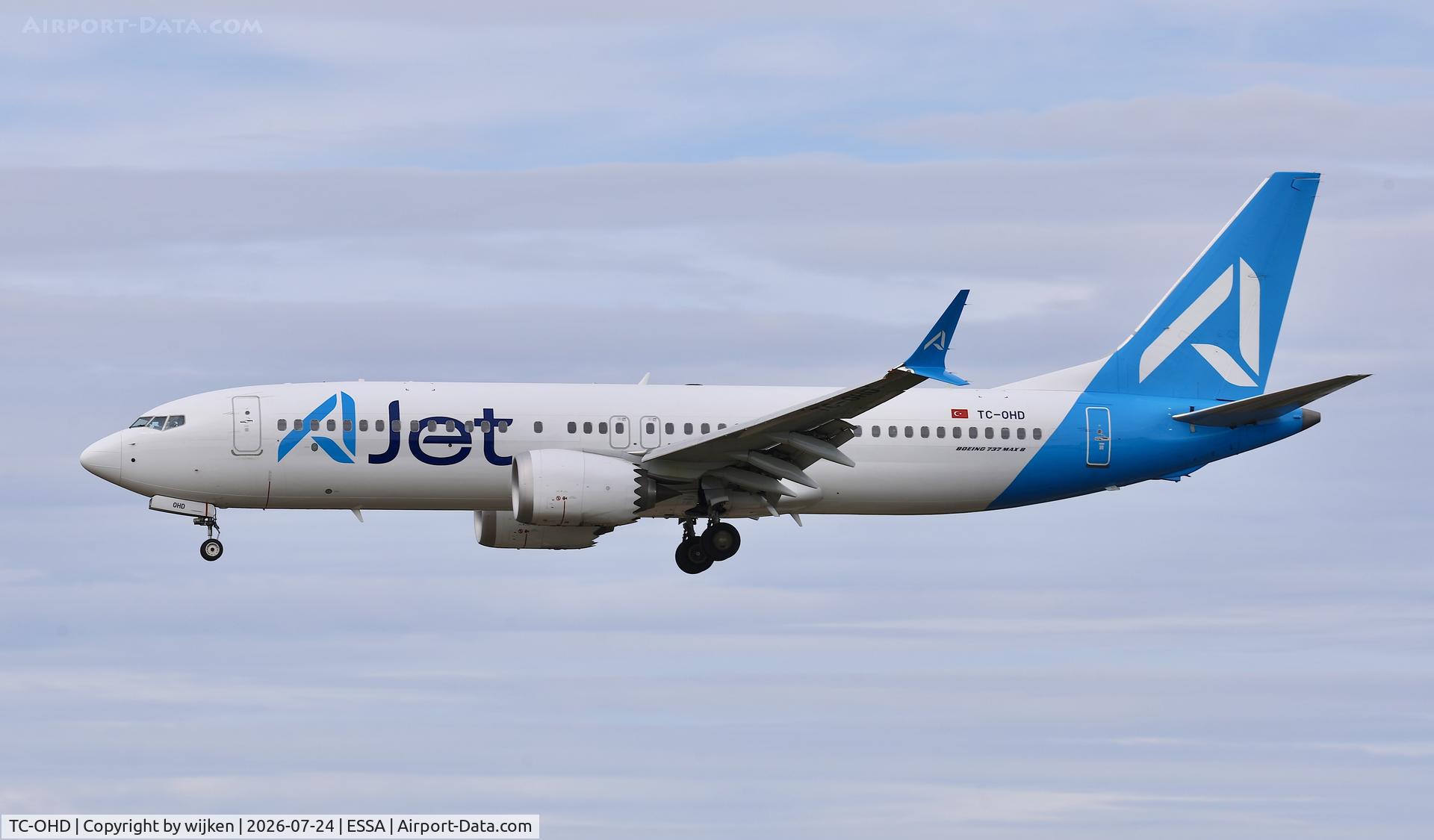 TC-OHD, 2025 Boeing 737-8 MAX, c/n 66414	 l/n 9268, Rwy 19L