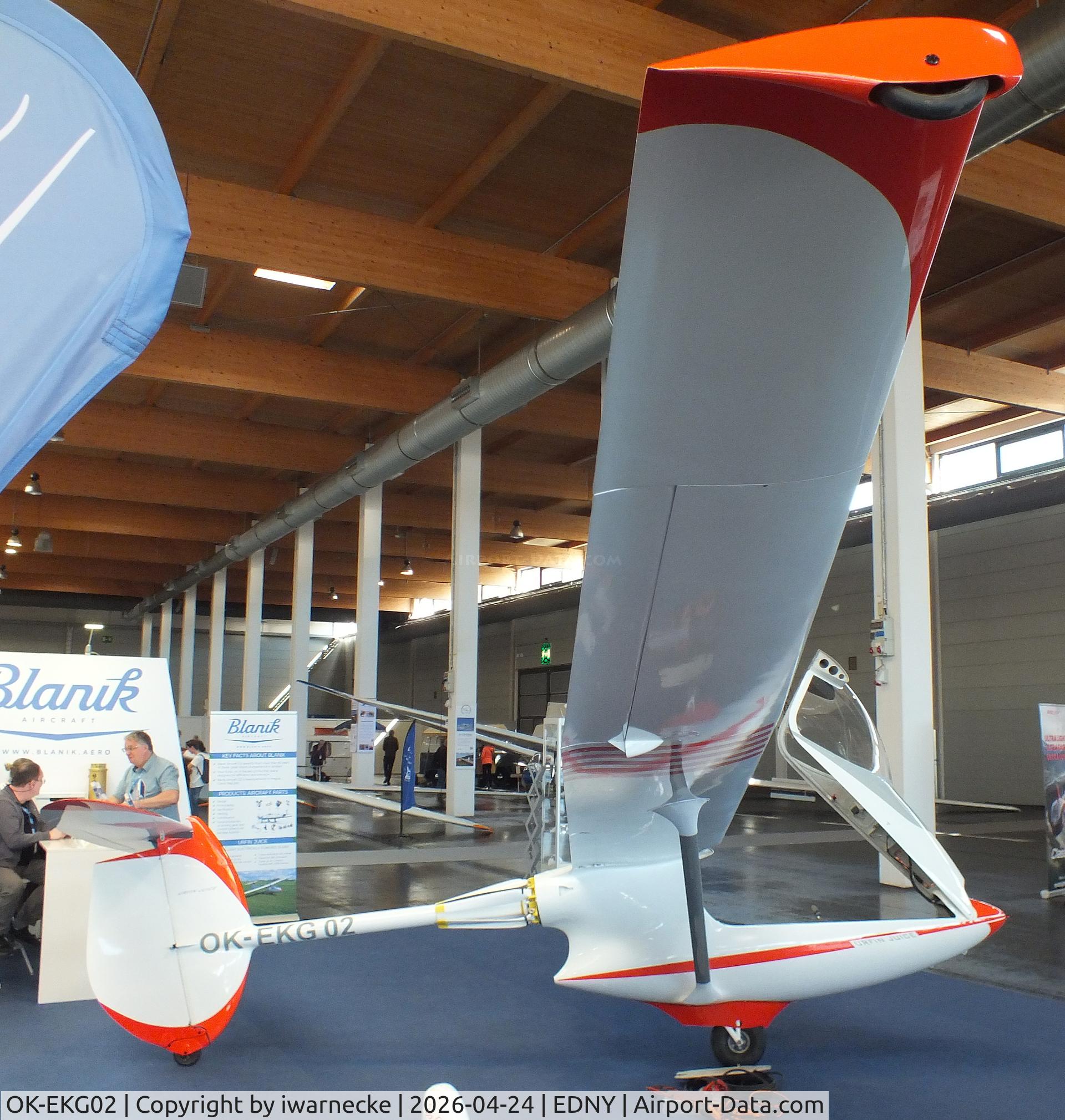 Aircraft OK-EKG02, 2024 Blanik Aircraft Urfin Juice, c/n 01, Blanik Aircraft Urfin Juice first prototype with electric motor at the AERO 2026, Friedrichshafen, at EDNY, photo by iwarnecke