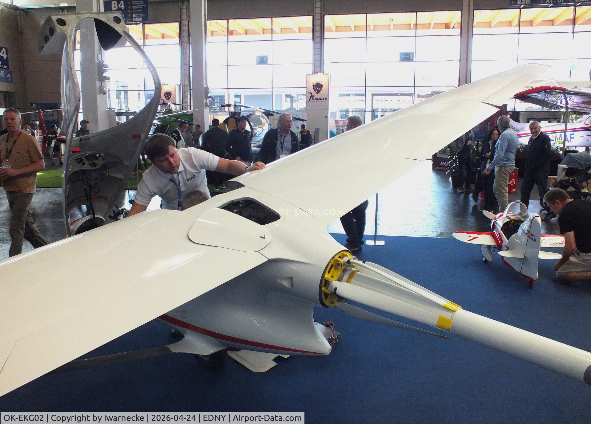 Aircraft OK-EKG02, 2024 Blanik Aircraft Urfin Juice, c/n 01, Blanik Aircraft Urfin Juice first prototype with electric motor at the AERO 2026, Friedrichshafen, at EDNY, photo by iwarnecke