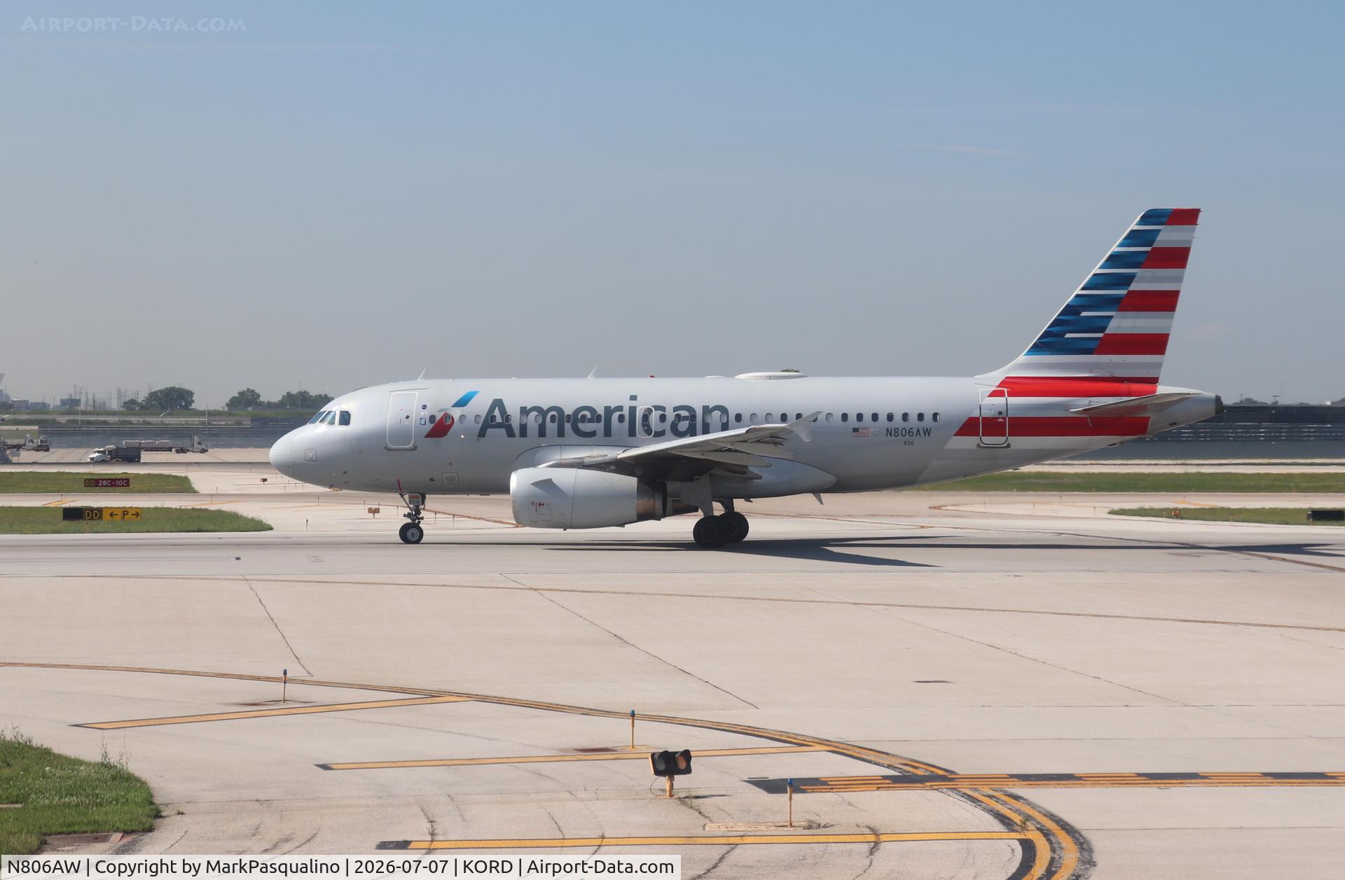 Aircraft N806AW, 1999 Airbus A319-132, c/n 1056, Airbus A319-132, at KORD, photo by MarkPasqualino