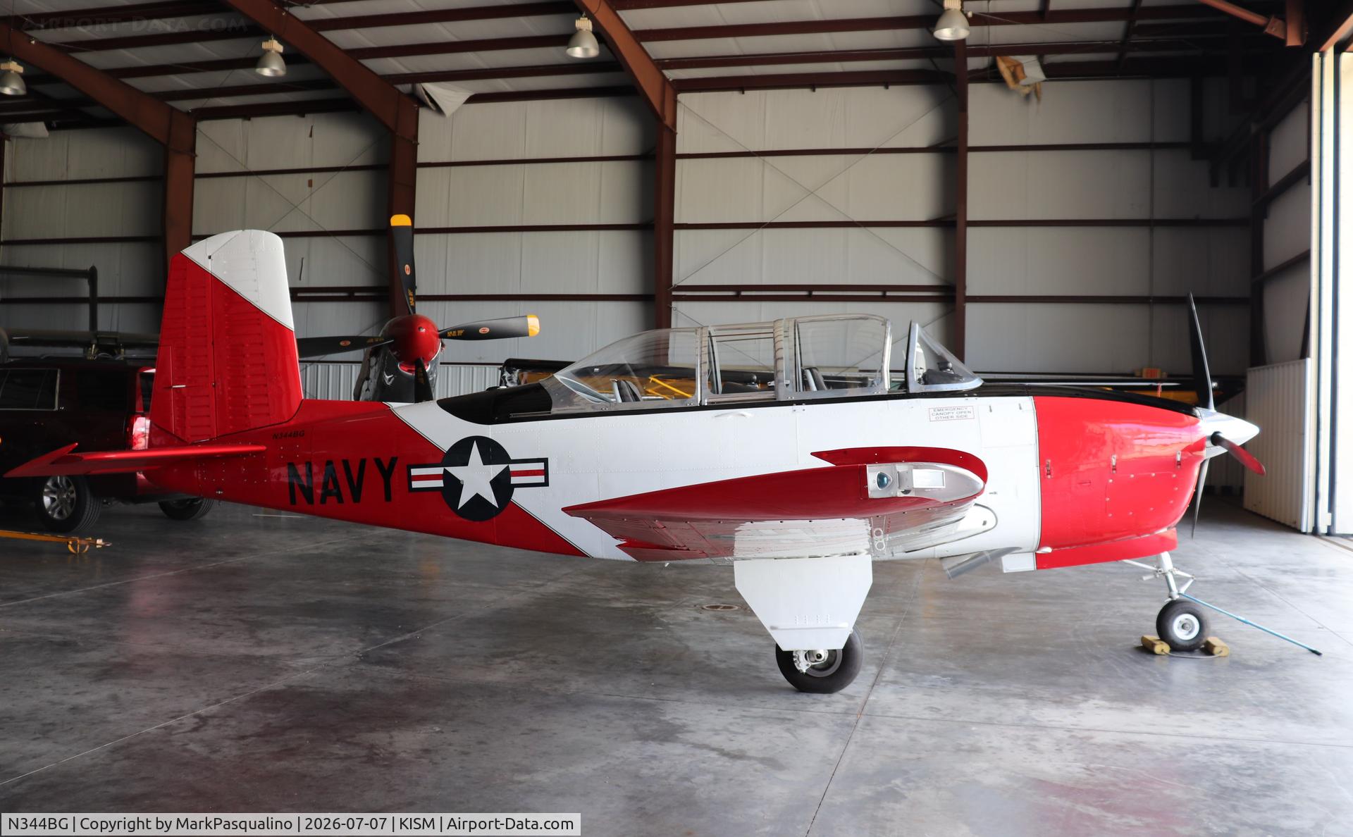 Aircraft N344BG, 1955 Beech T34 Mentor, c/n BG-40, Beech T-34B, at KISM, photo by MarkPasqualino