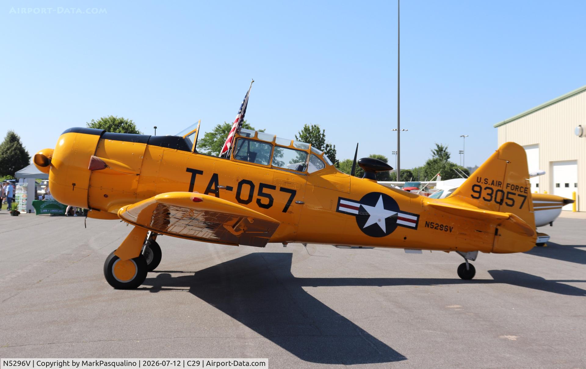 Aircraft N5296V, North American AT-6G Texan, c/n 168-161 (49-3057), North American AT-6G, at C29, photo by MarkPasqualino