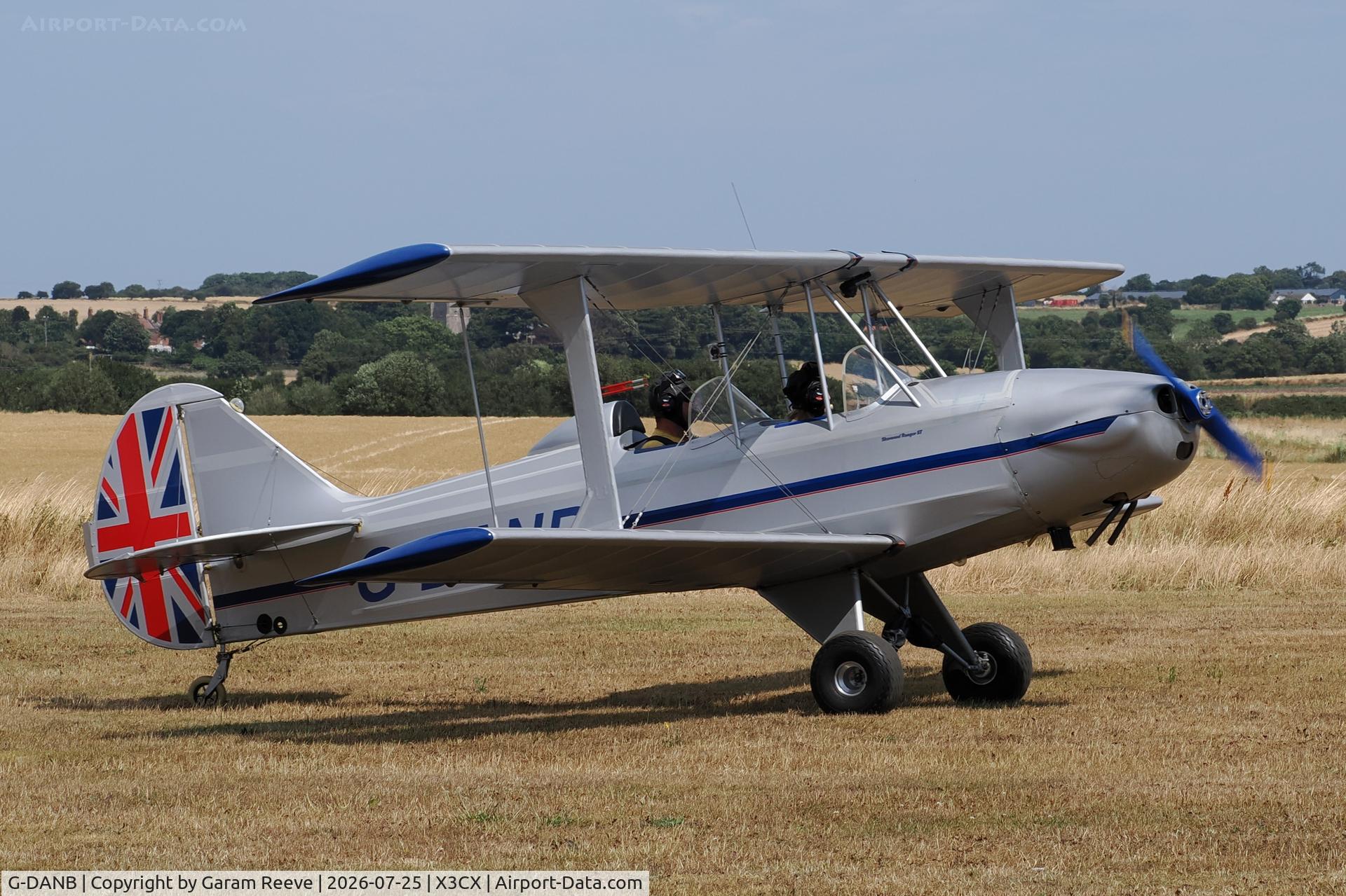 Aircraft G-DANB, 2015 The Light Aircraft Company Sherwood Ranger ST, c/n LAA 237B-15242, Departing from Cromer, Northrepps., at X3CX, photo by Garam Reeve