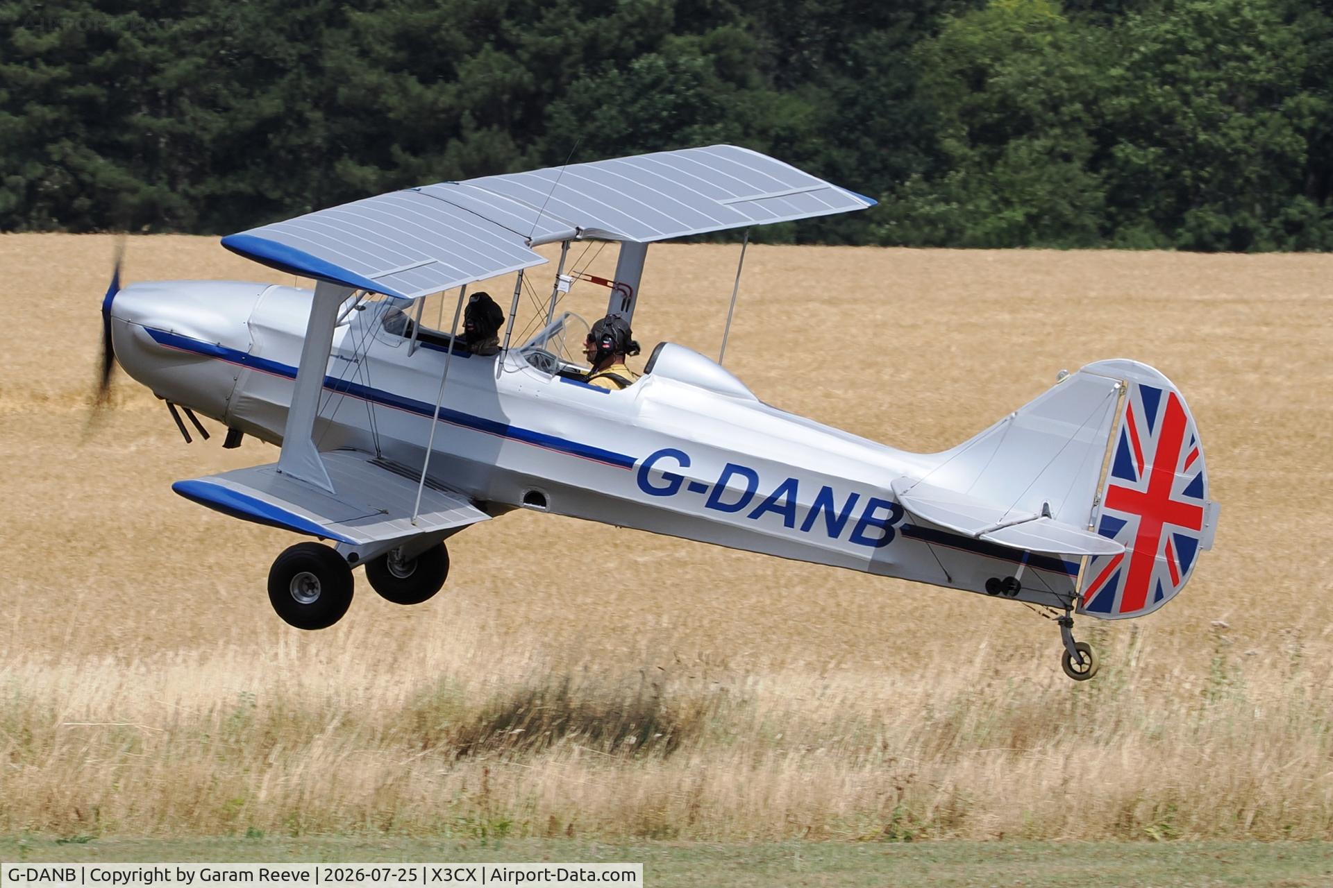 Aircraft G-DANB, 2015 The Light Aircraft Company Sherwood Ranger ST, c/n LAA 237B-15242, Departing from Cromer, Northrepps., at X3CX, photo by Garam Reeve
