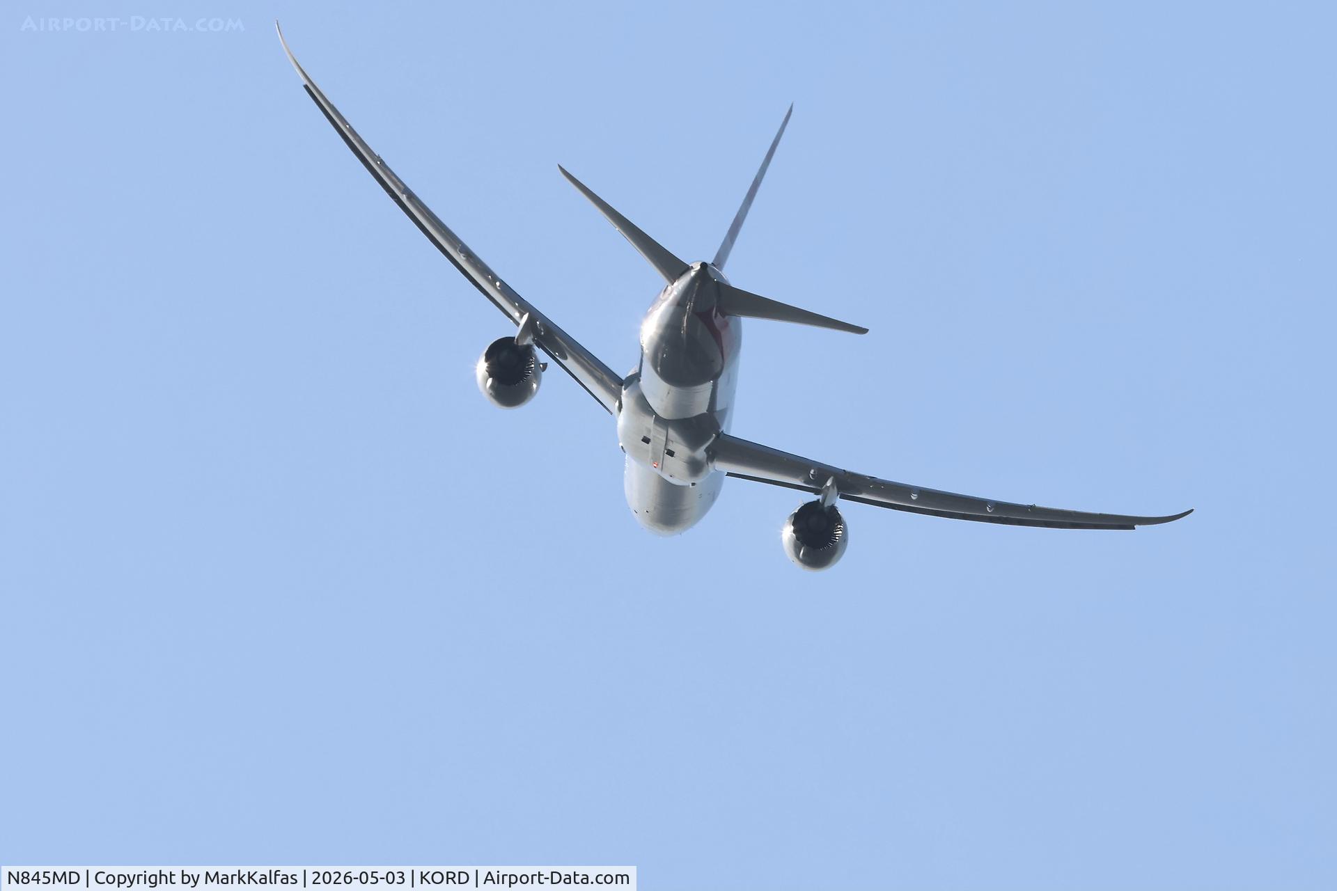 N845MD, 2025 Boeing 787-9 Dreamliner Dreamliner, c/n 66010 l/n 1203, B789 American 2025 Boeing 787-9 Dreamliner N845MD departing 28R KORD