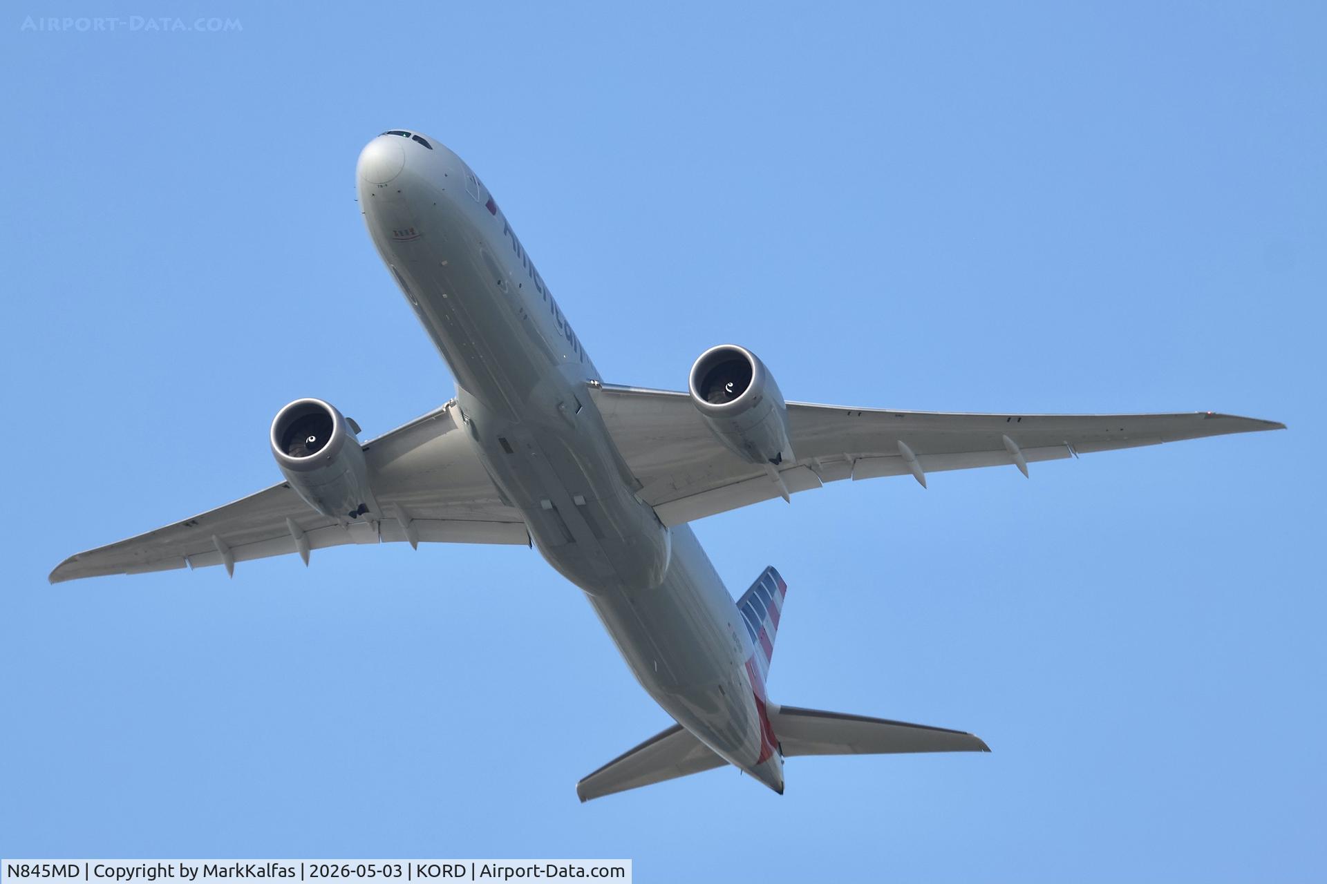 N845MD, 2025 Boeing 787-9 Dreamliner Dreamliner, c/n 66010 l/n 1203, B789 American 2025 Boeing 787-9 Dreamliner N845MD departing 28R KORD