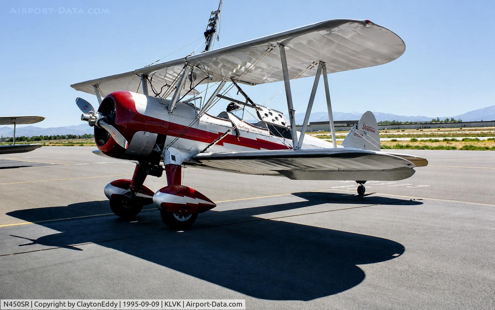 N450SR, 1942 Boeing B75N1, c/n 75-7016, Livermore airport Wings for Charity airshow 1995