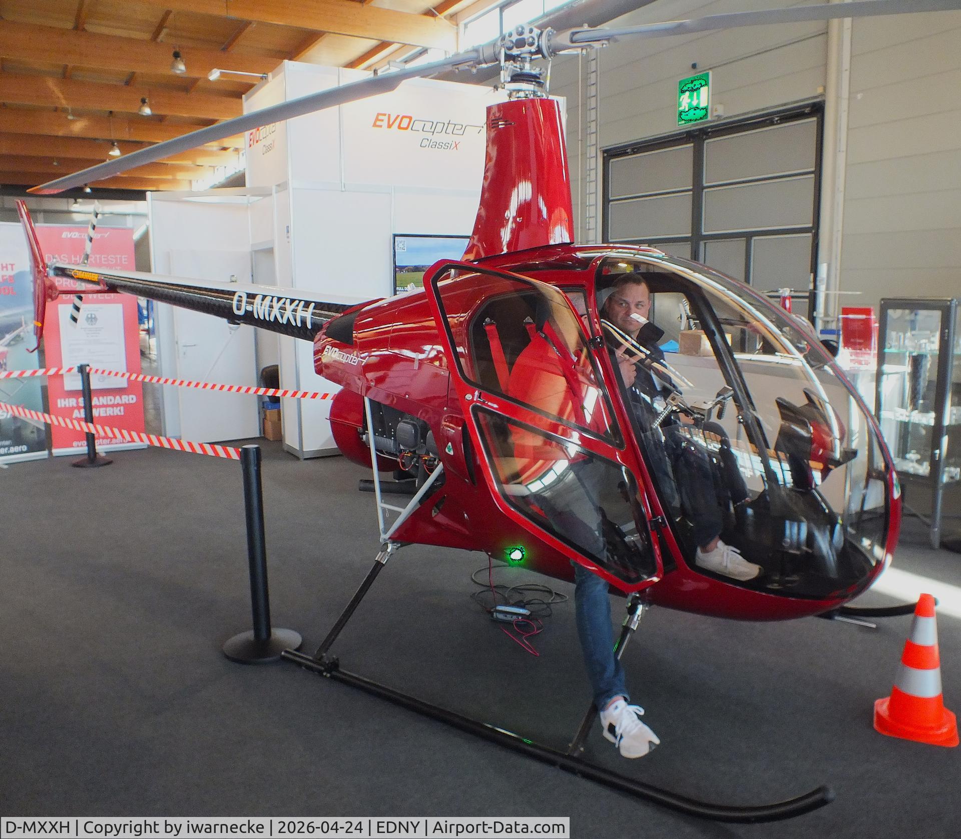 Aircraft D-MXXH, 2024 EVOcopter ClassiX, c/n 1001, EVOcopter ClassiX at the AERO 2026, Friedrichshafen, at EDNY, photo by iwarnecke