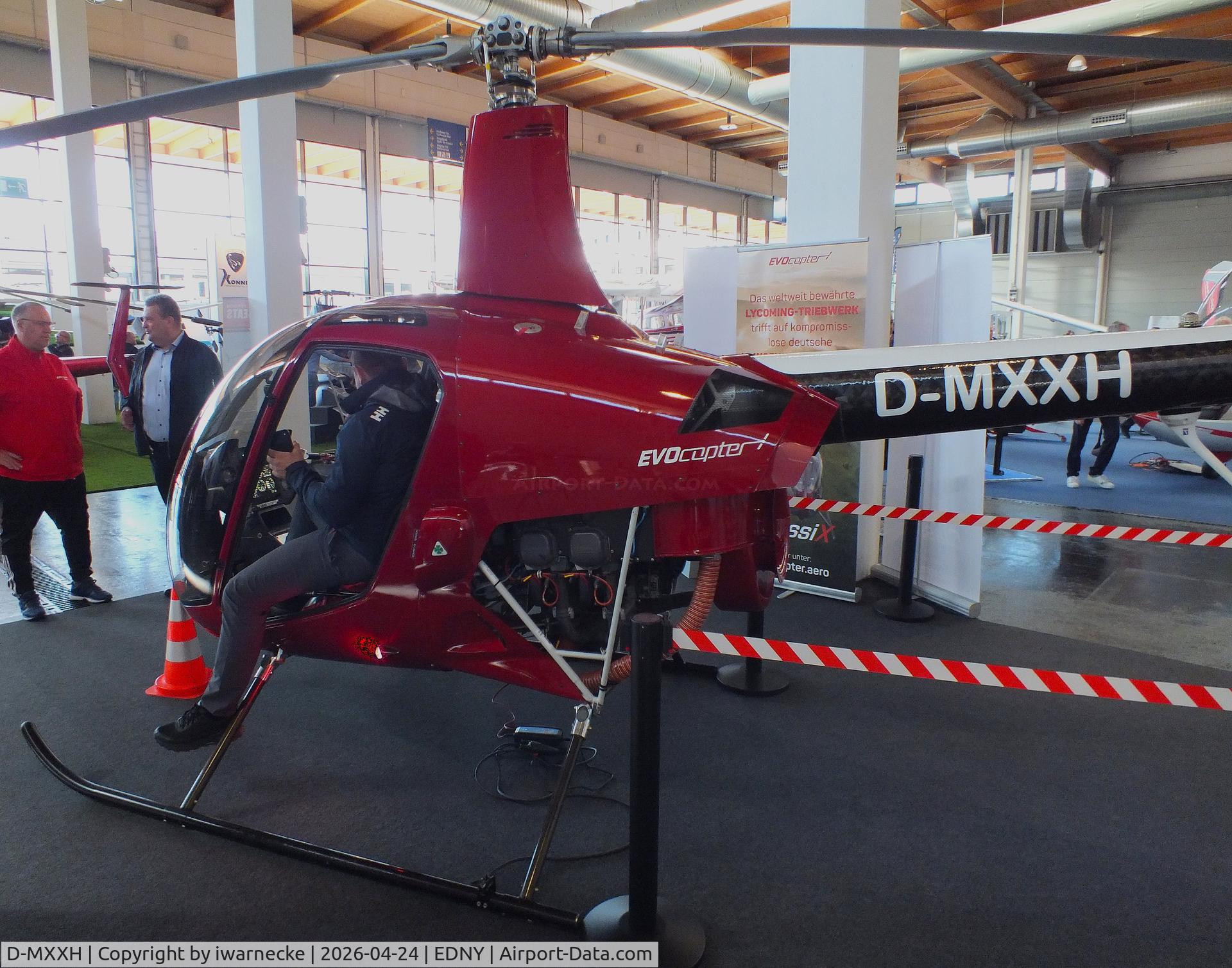 Aircraft D-MXXH, 2024 EVOcopter ClassiX, c/n 1001, EVOcopter ClassiX at the AERO 2026, Friedrichshafen, at EDNY, photo by iwarnecke
