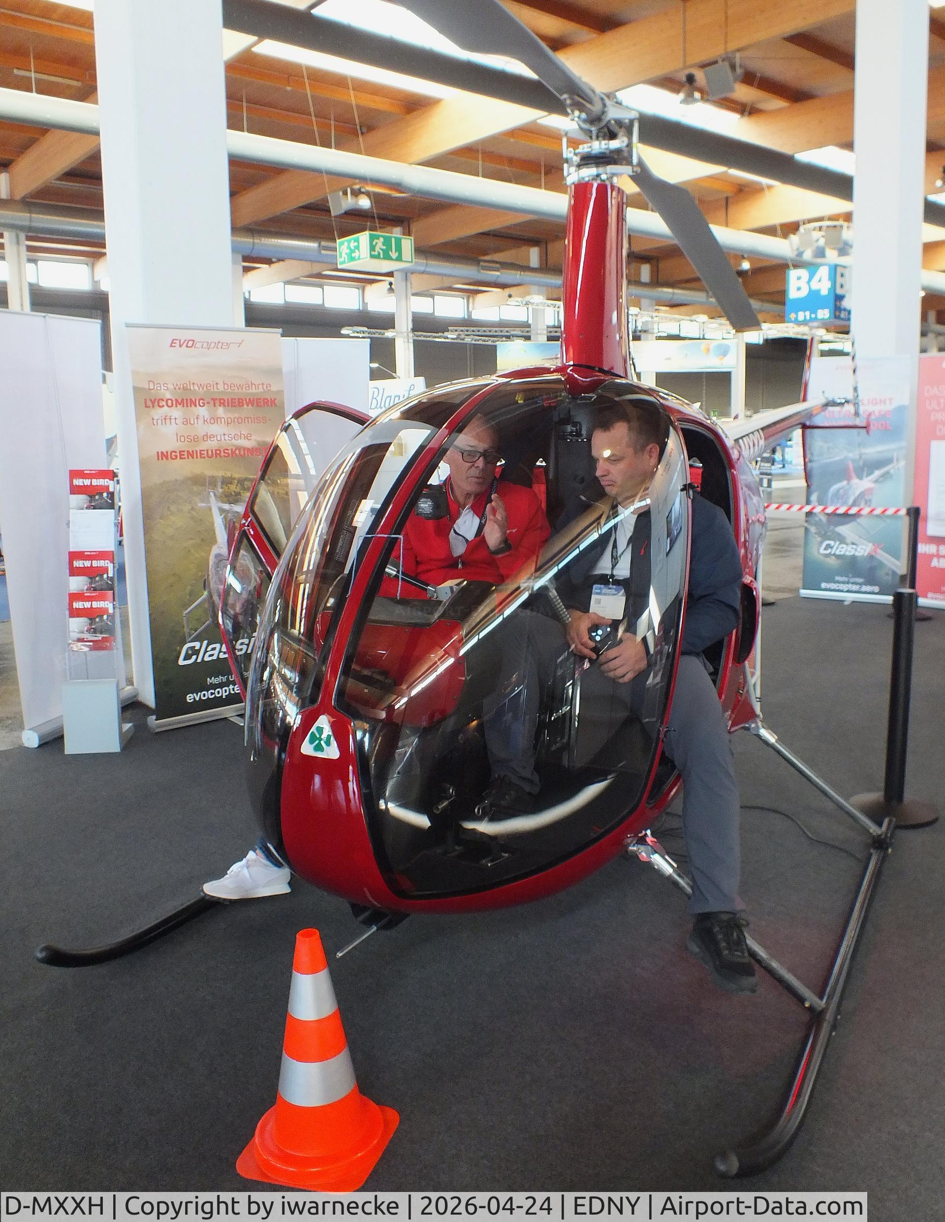 Aircraft D-MXXH, 2024 EVOcopter ClassiX, c/n 1001, EVOcopter ClassiX at the AERO 2026, Friedrichshafen, at EDNY, photo by iwarnecke
