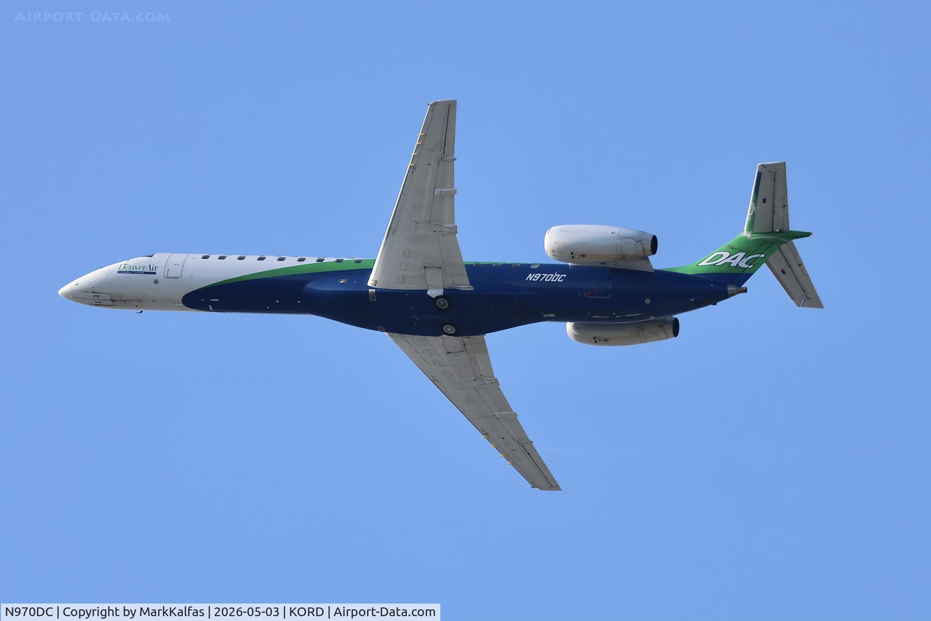 N970DC, 2004 Embraer ERJ-145LR (EMB-145LR), c/n 14500837, E145 KEY LIME AIR ERJ-145LR N970DC departing 28R KORD