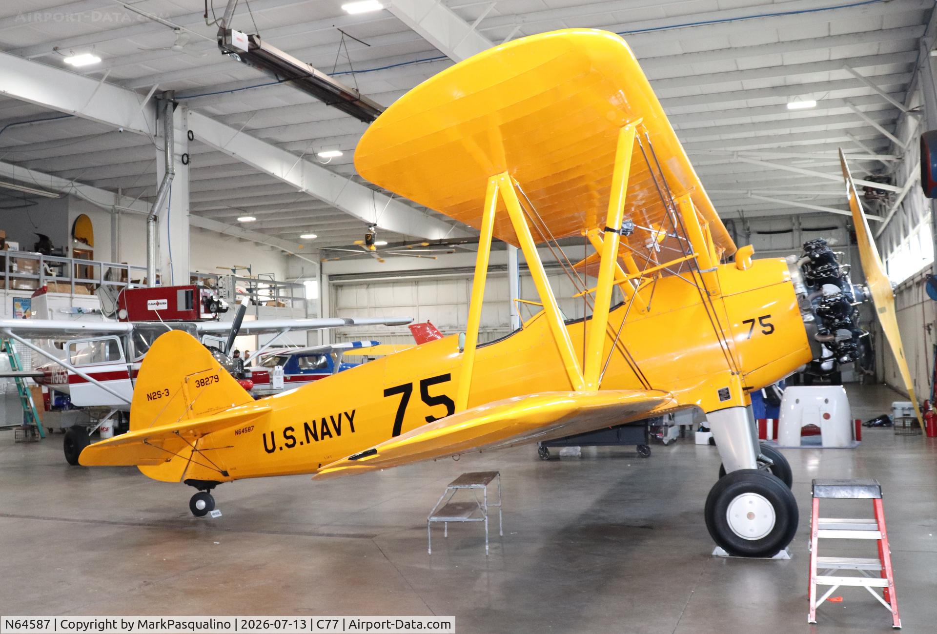 Aircraft N64587, 1943 Boeing B75N1, c/n 75-7900, Stearman, at C77, photo by MarkPasqualino