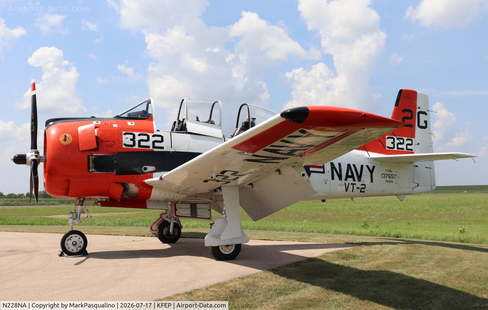 Aircraft N228NA, North American T-28B Trojan, c/n 200-20 (137657), North American T-28B, at KFEP, photo by MarkPasqualino