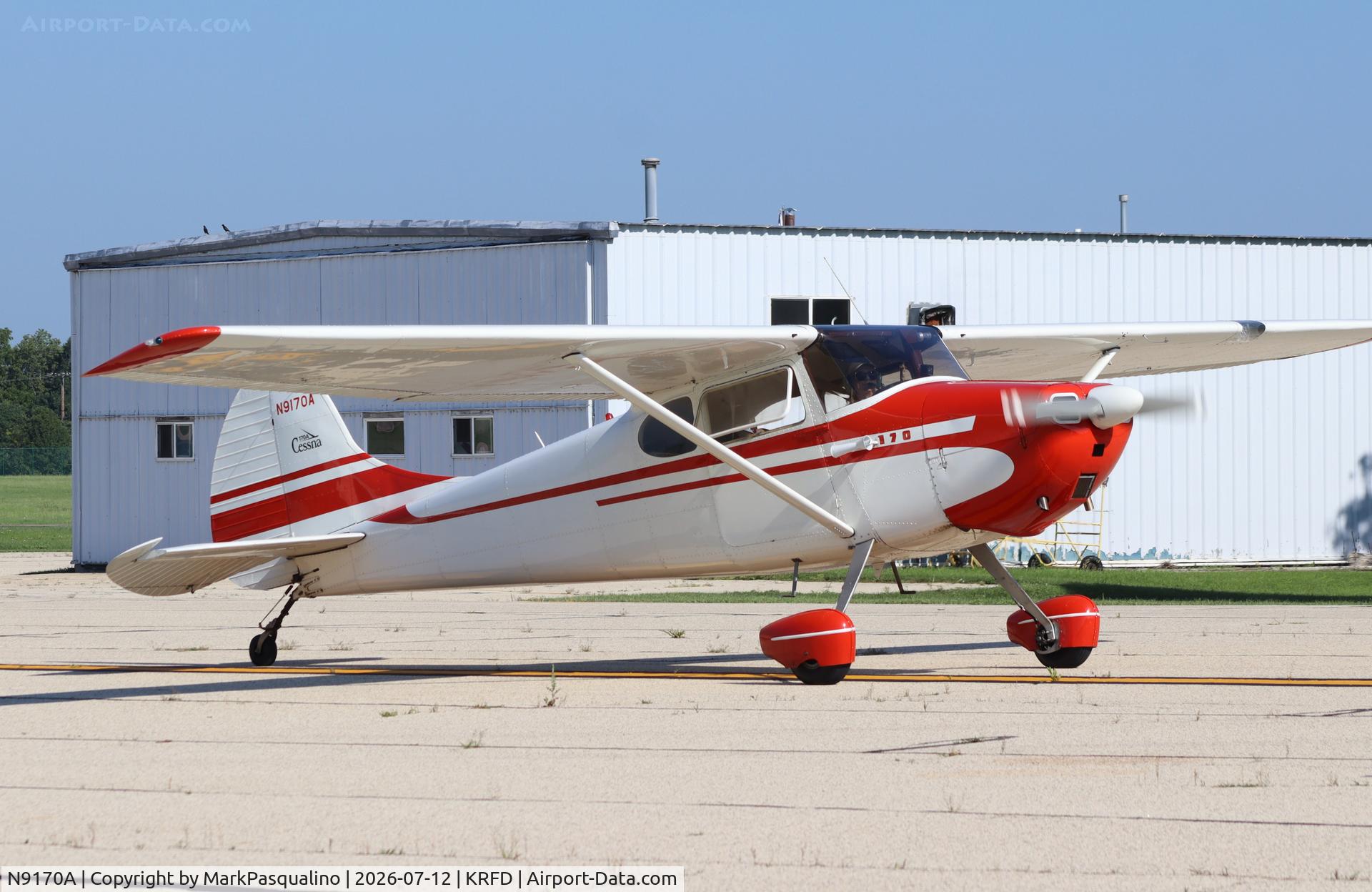 Aircraft N9170A, 1950 Cessna 170A, c/n 19361, Cessna 170A, at KRFD, photo by MarkPasqualino