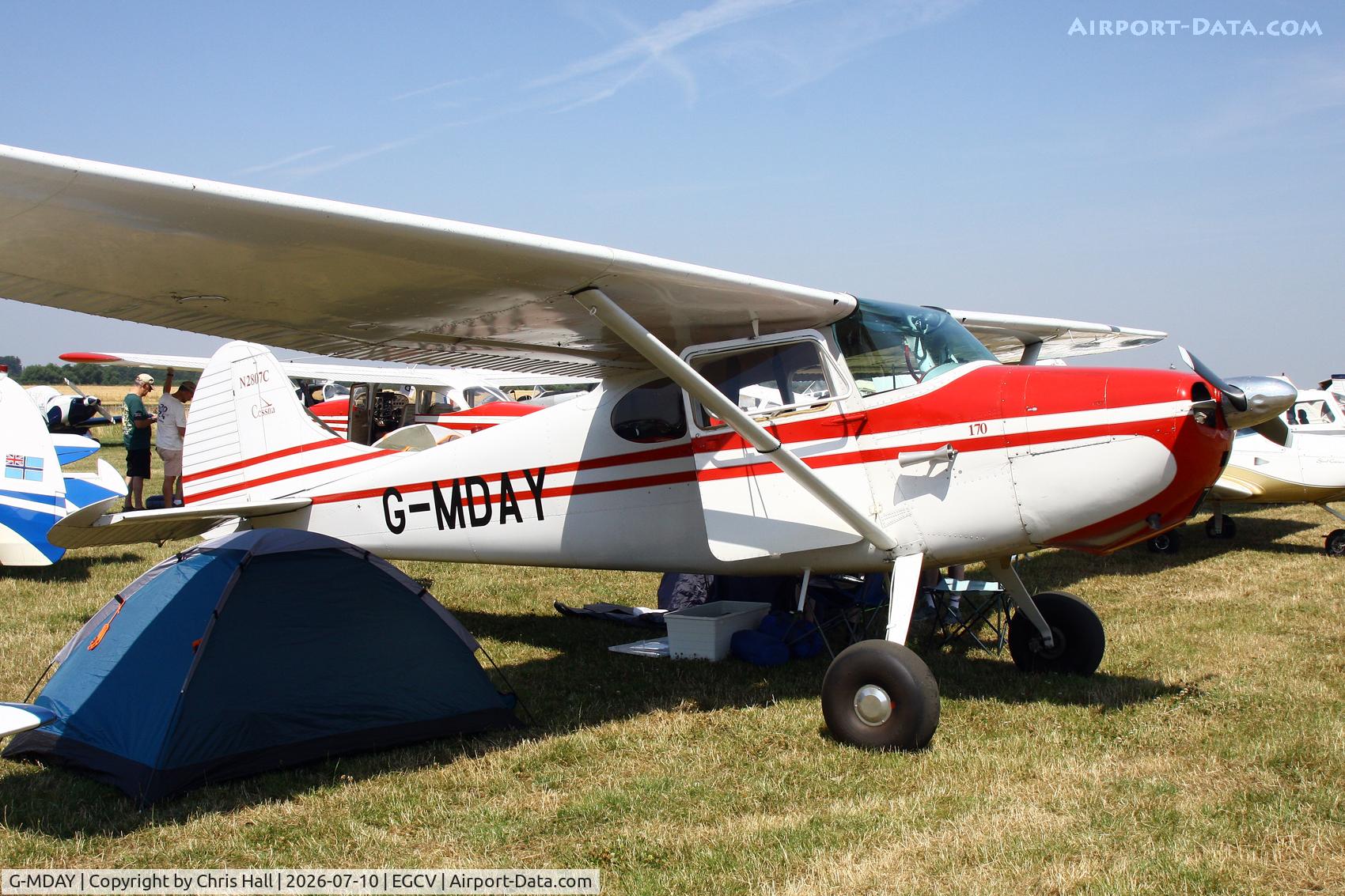 Aircraft G-MDAY, 1954 Cessna 170B, c/n 26350, Sleapkosh 26, day 1, 10/07/26, at EGCV, photo by Chris Hall