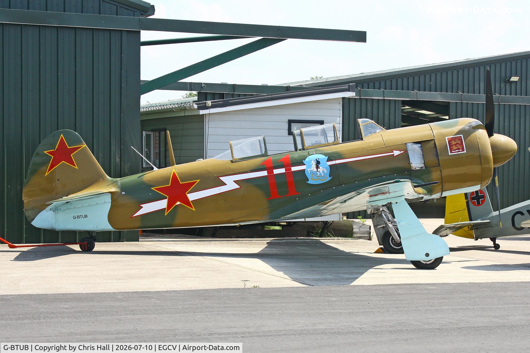 Aircraft G-BTUB, 1956 Let C-11 (Yak-11), c/n 172623, Sleapkosh 26, day 1, 10/07/26, at EGCV, photo by Chris Hall