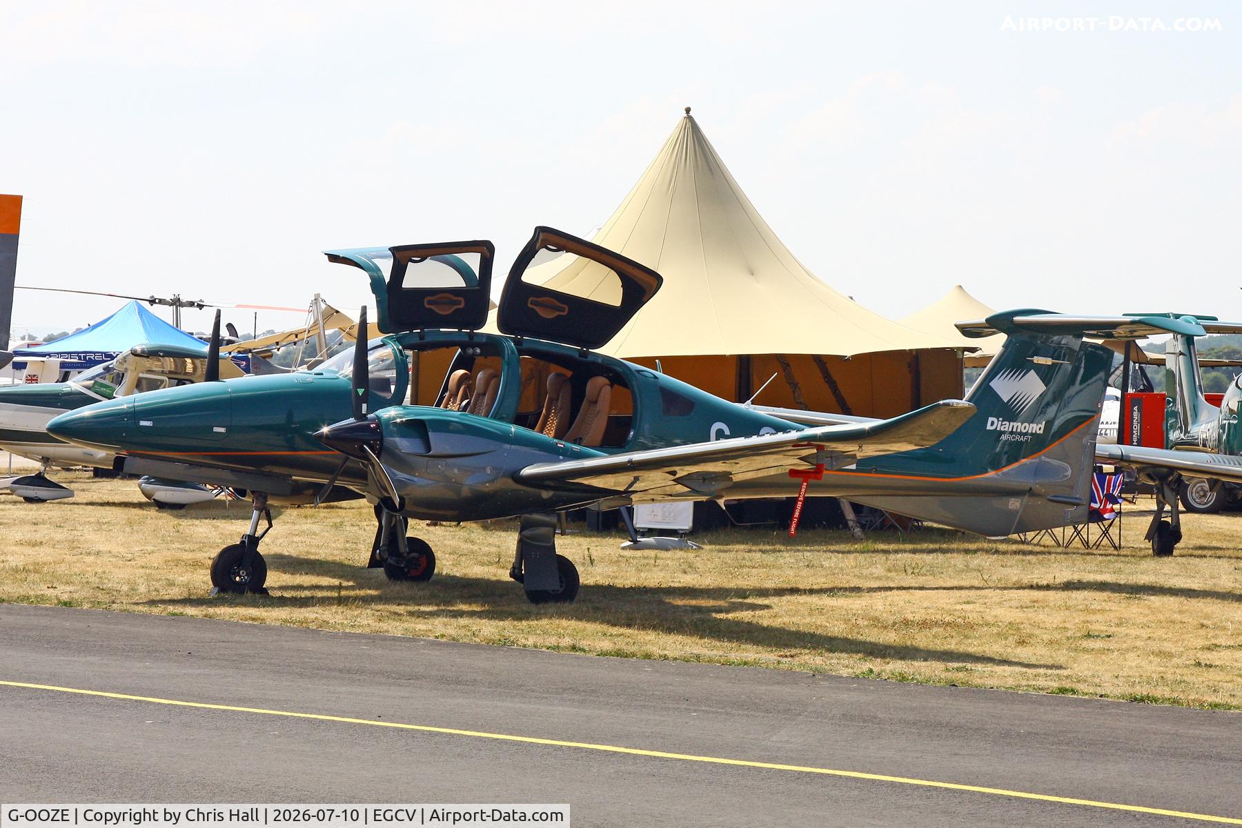 Aircraft G-OOZE, 2025 Diamond Aircraft Industries DA62, c/n 62.324, Sleapkosh 26, day 1, 10/07/26, at EGCV, photo by Chris Hall