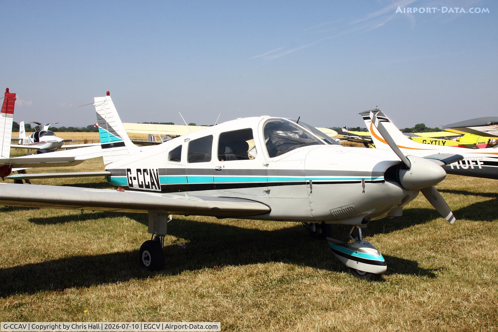 Aircraft G-CCAV, 1980 Piper PA-28-181 Cherokee Archer II, c/n 28-8090353, Sleapkosh 26, day 1, 10/07/26, at EGCV, photo by Chris Hall