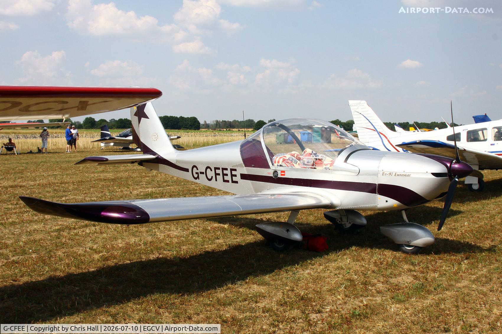 Aircraft G-CFEE, 2008 Evektor-Aerotechnik EV-97 Eurostar, c/n LAA 315-14778, Sleapkosh 26, day 1, 10/07/26, at EGCV, photo by Chris Hall