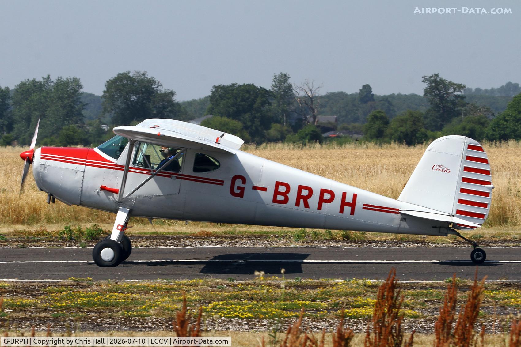 Aircraft G-BRPH, 1947 Cessna 120, c/n 12137, Sleapkosh 26, day 1, 10/07/26, at EGCV, photo by Chris Hall
