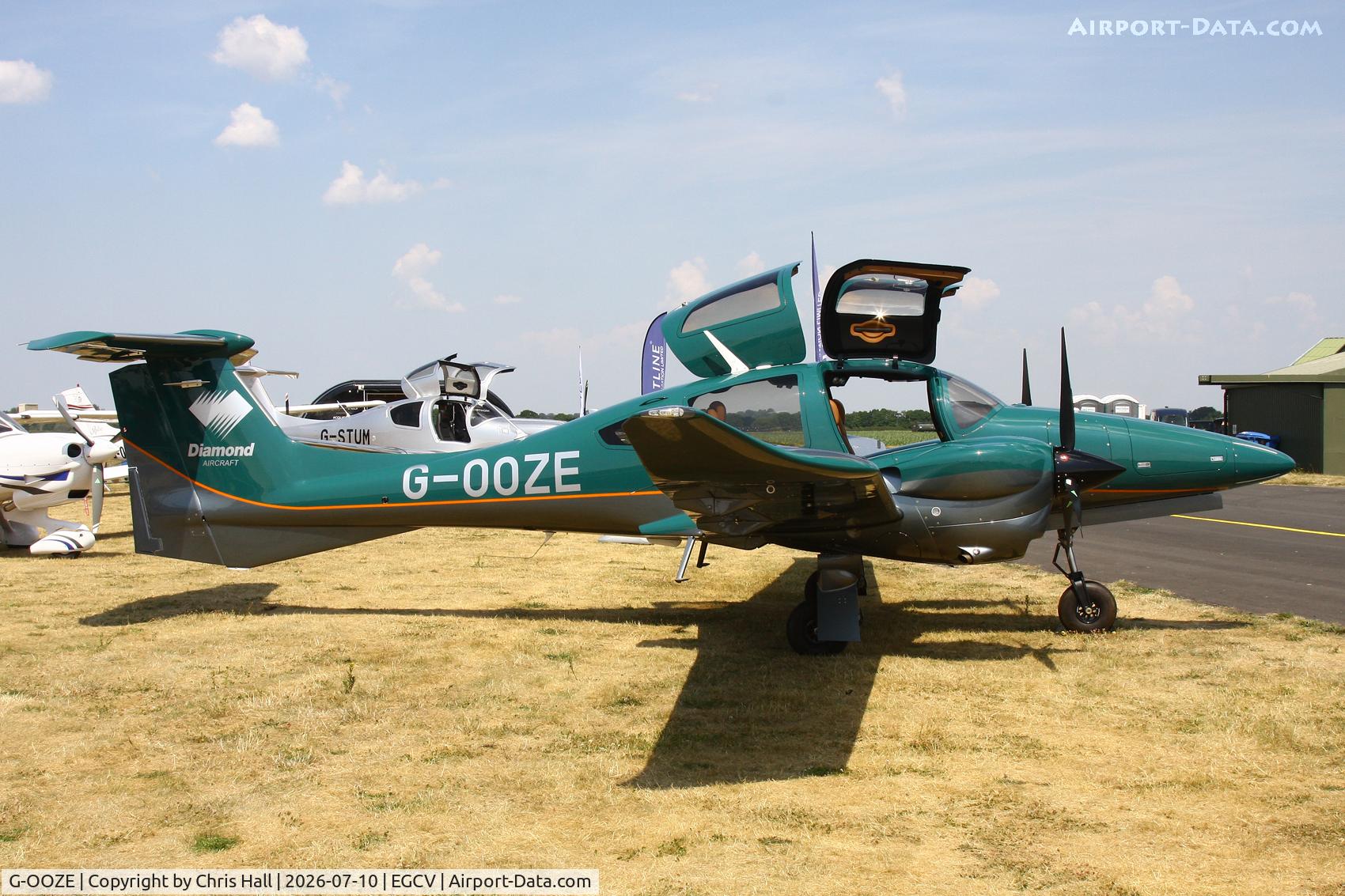 Aircraft G-OOZE, 2025 Diamond Aircraft Industries DA62, c/n 62.324, Sleapkosh 26, day 1, 10/07/26, at EGCV, photo by Chris Hall