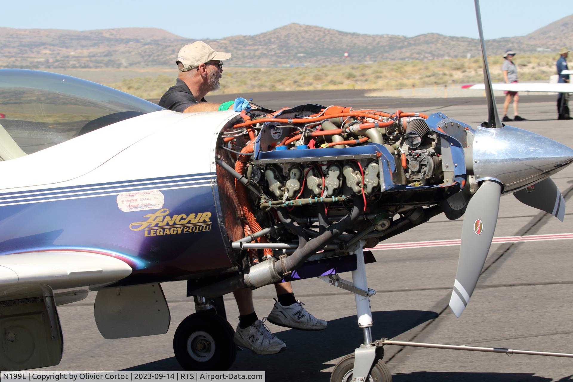 Aircraft N199L, 1999 Lancair 2000, c/n 2000-001, view on the engine, at RTS, photo by Olivier Cortot