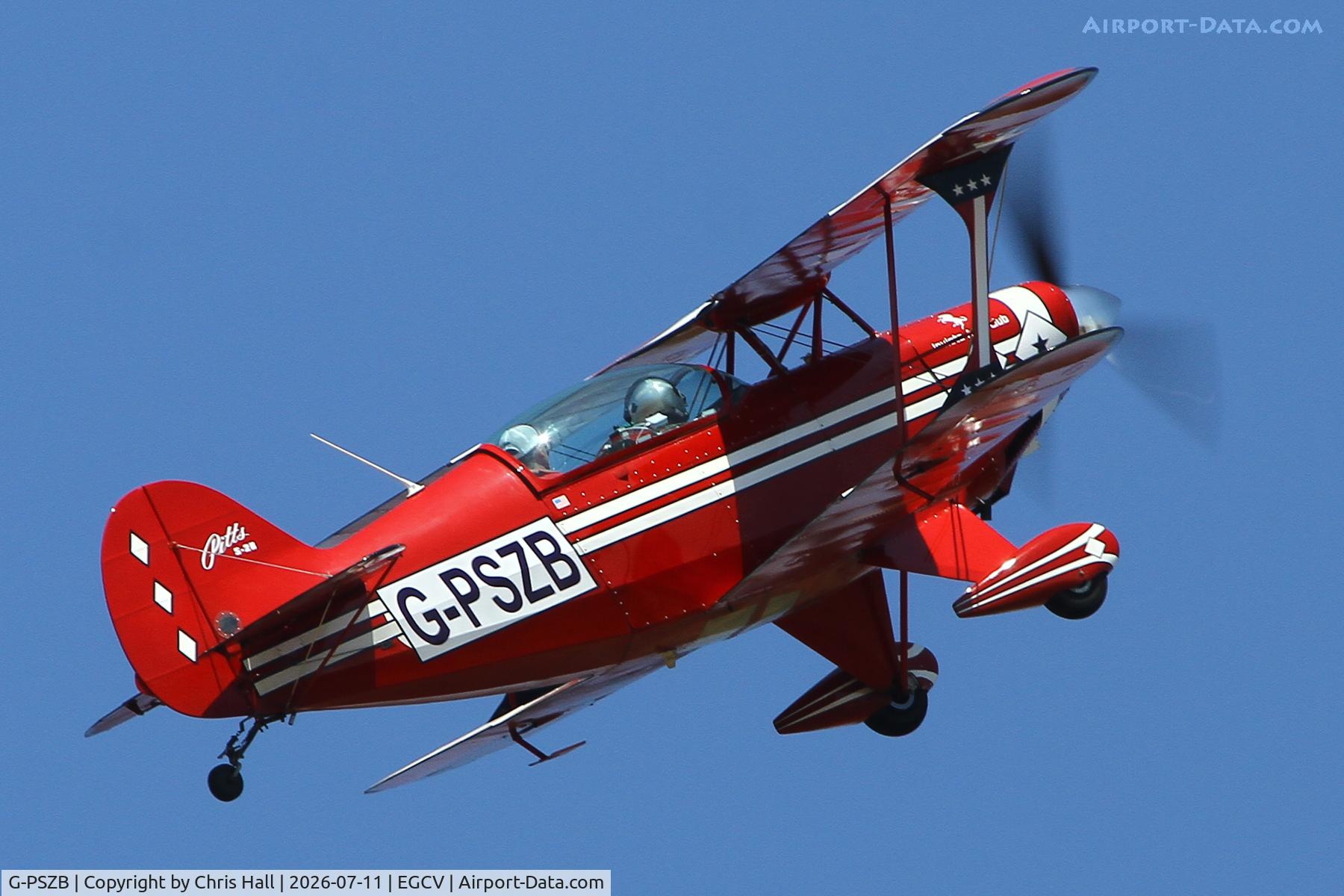 Aircraft G-PSZB, 1988 Pitts S-2B Special, c/n 5144, Sleapkosh 26, day 2, 11/07/26, at EGCV, photo by Chris Hall