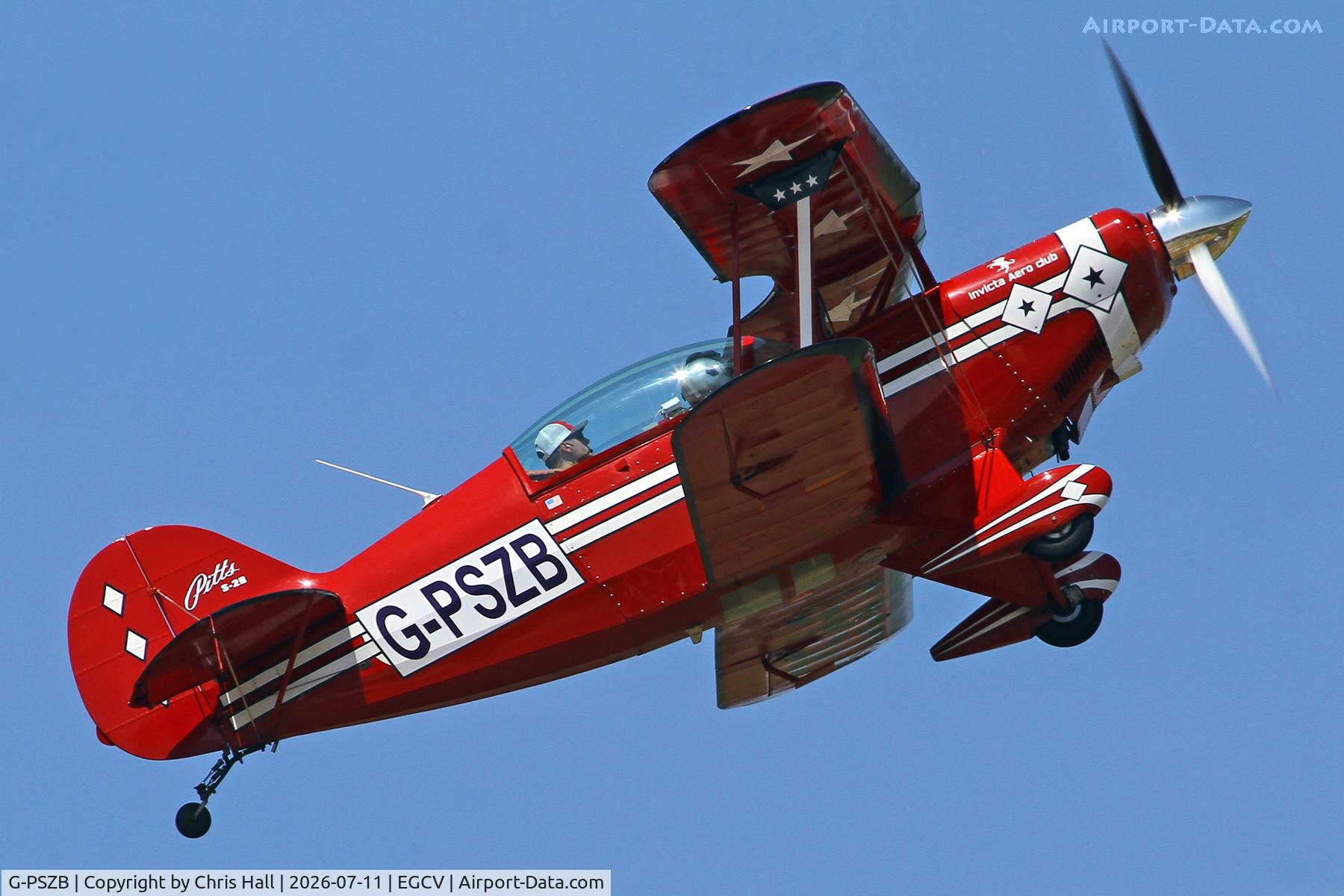 Aircraft G-PSZB, 1988 Pitts S-2B Special, c/n 5144, Sleapkosh 26, day 2, 11/07/26, at EGCV, photo by Chris Hall