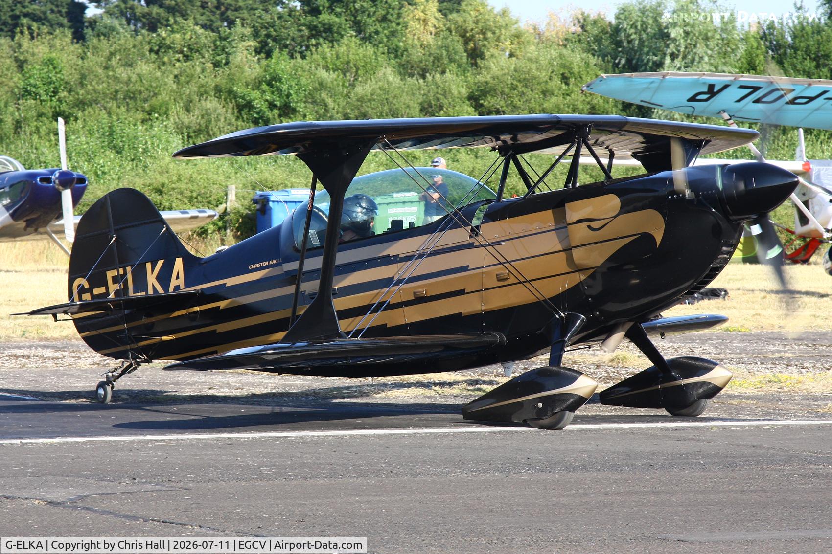 Aircraft G-ELKA, 1981 Christen Eagle II, c/n 0001 (G-ELKA), Sleapkosh 26, day 2, 11/07/26, at EGCV, photo by Chris Hall