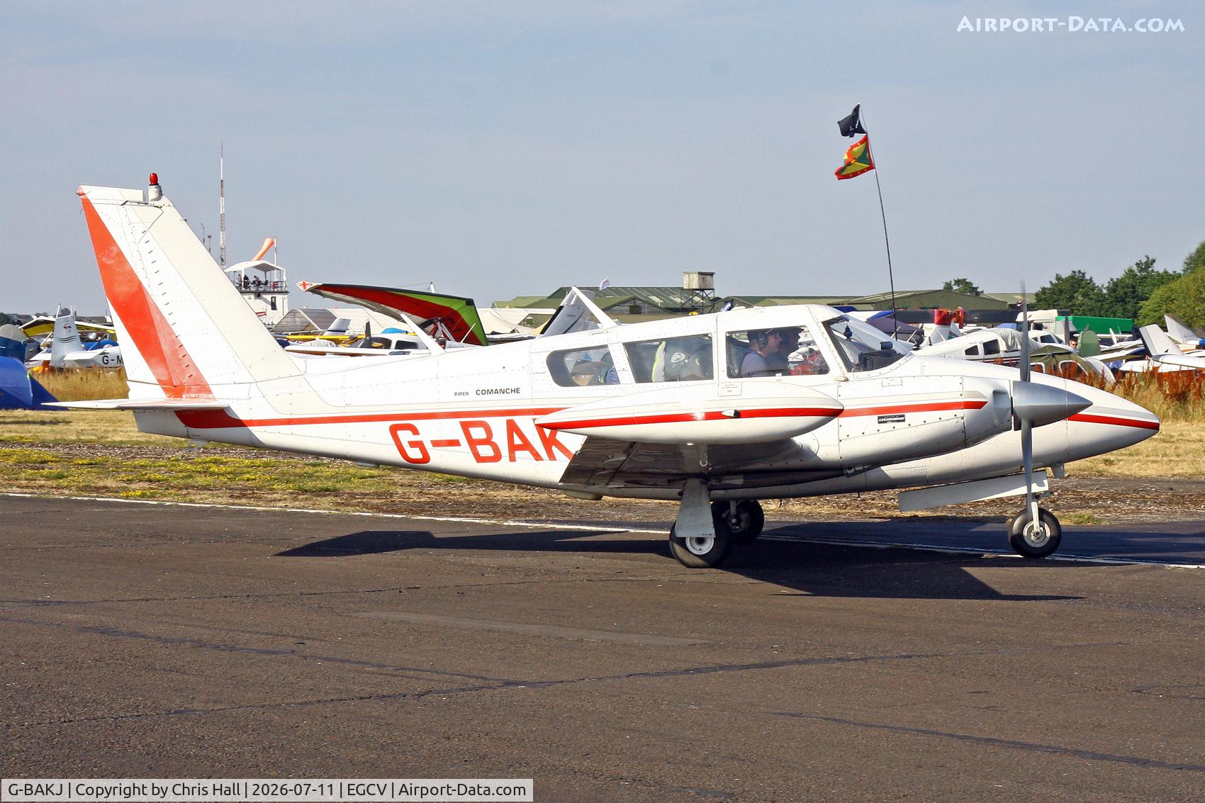 Aircraft G-BAKJ, 1966 Piper PA-30-160 B Twin Comanche, c/n 30-1232, Sleapkosh 26, day 2, 11/07/26, at EGCV, photo by Chris Hall