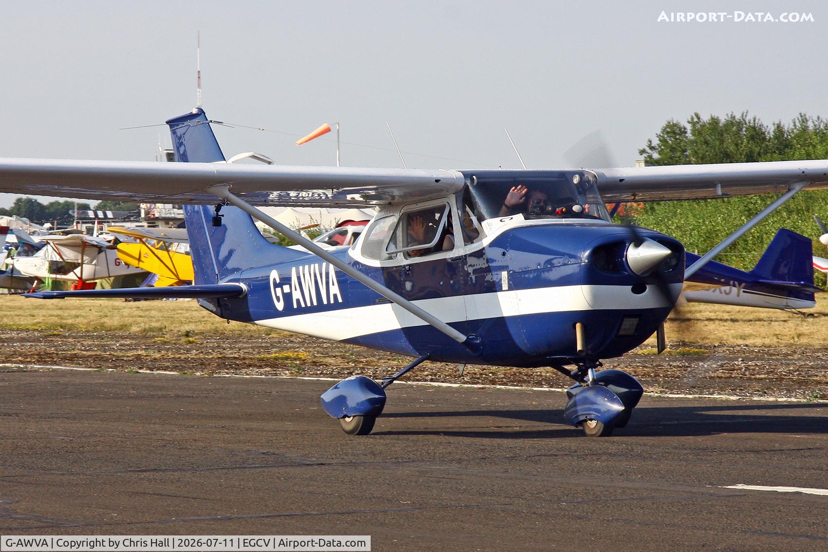 Aircraft G-AWVA, 1968 Reims Cessna F172H, c/n 0597, Sleapkosh 26, day 2, 11/07/26, at EGCV, photo by Chris Hall