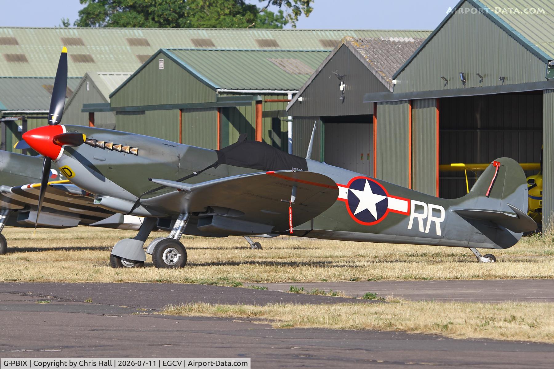 Aircraft G-PBIX, 1945 Supermarine 361 Spitfire LF.XVIe, c/n CBAF.11581, Sleapkosh 26, day 2, 11/07/26, at EGCV, photo by Chris Hall