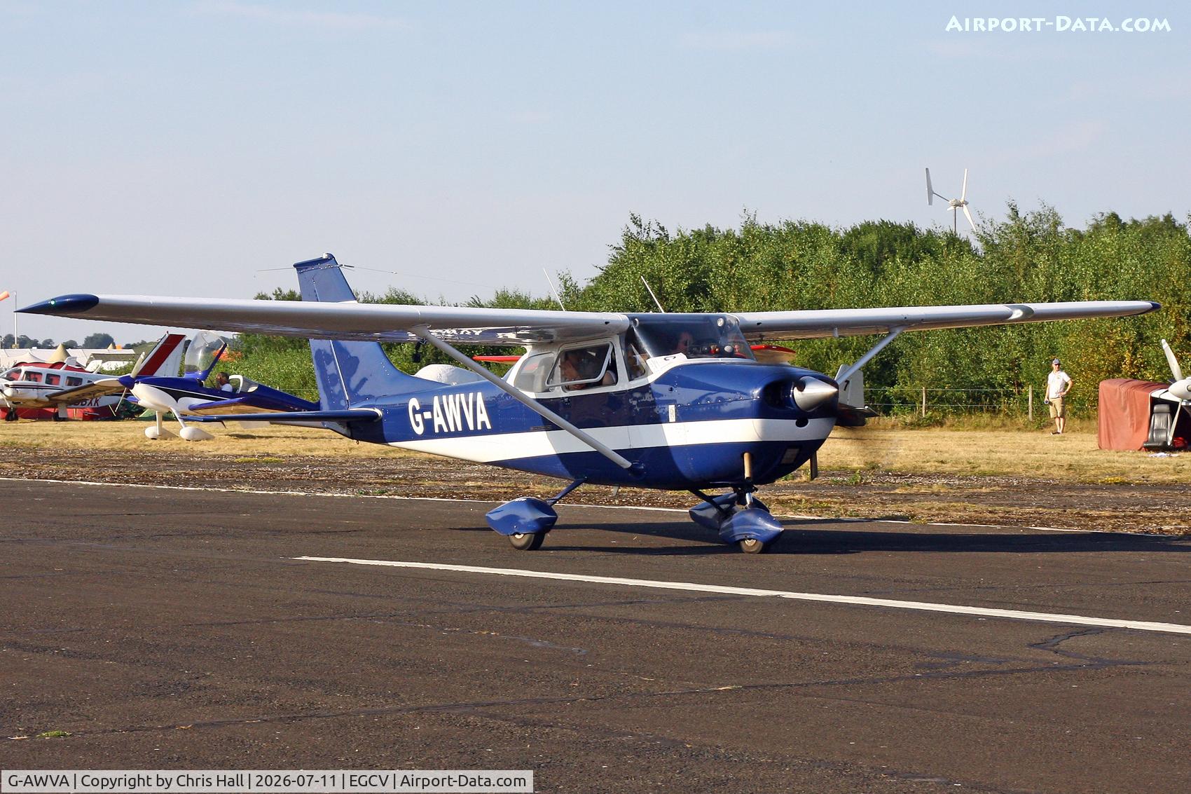 Aircraft G-AWVA, 1968 Reims Cessna F172H, c/n 0597, Sleapkosh 26, day 2, 11/07/26, at EGCV, photo by Chris Hall