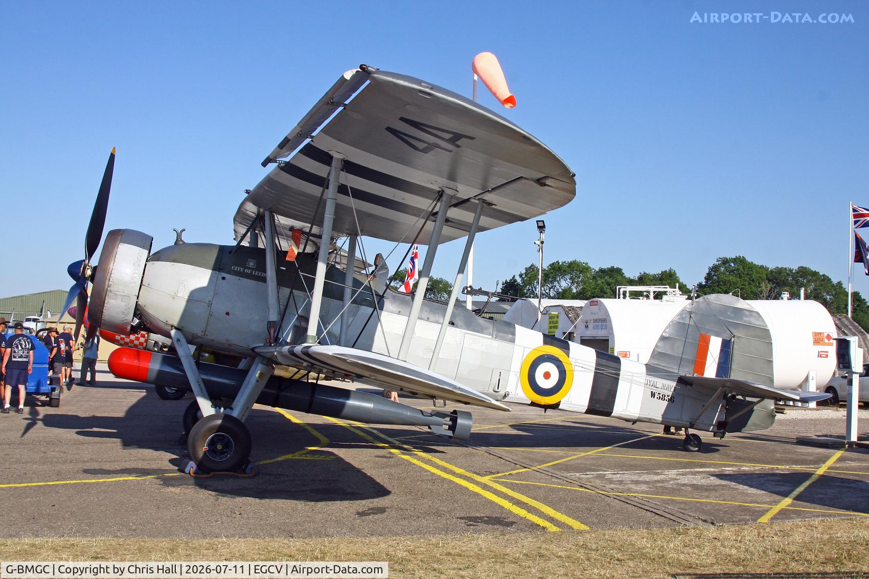 Aircraft G-BMGC, 1941 Fairey Swordfish 1, c/n B3593, Sleapkosh 26, day 2, 11/07/26, at EGCV, photo by Chris Hall