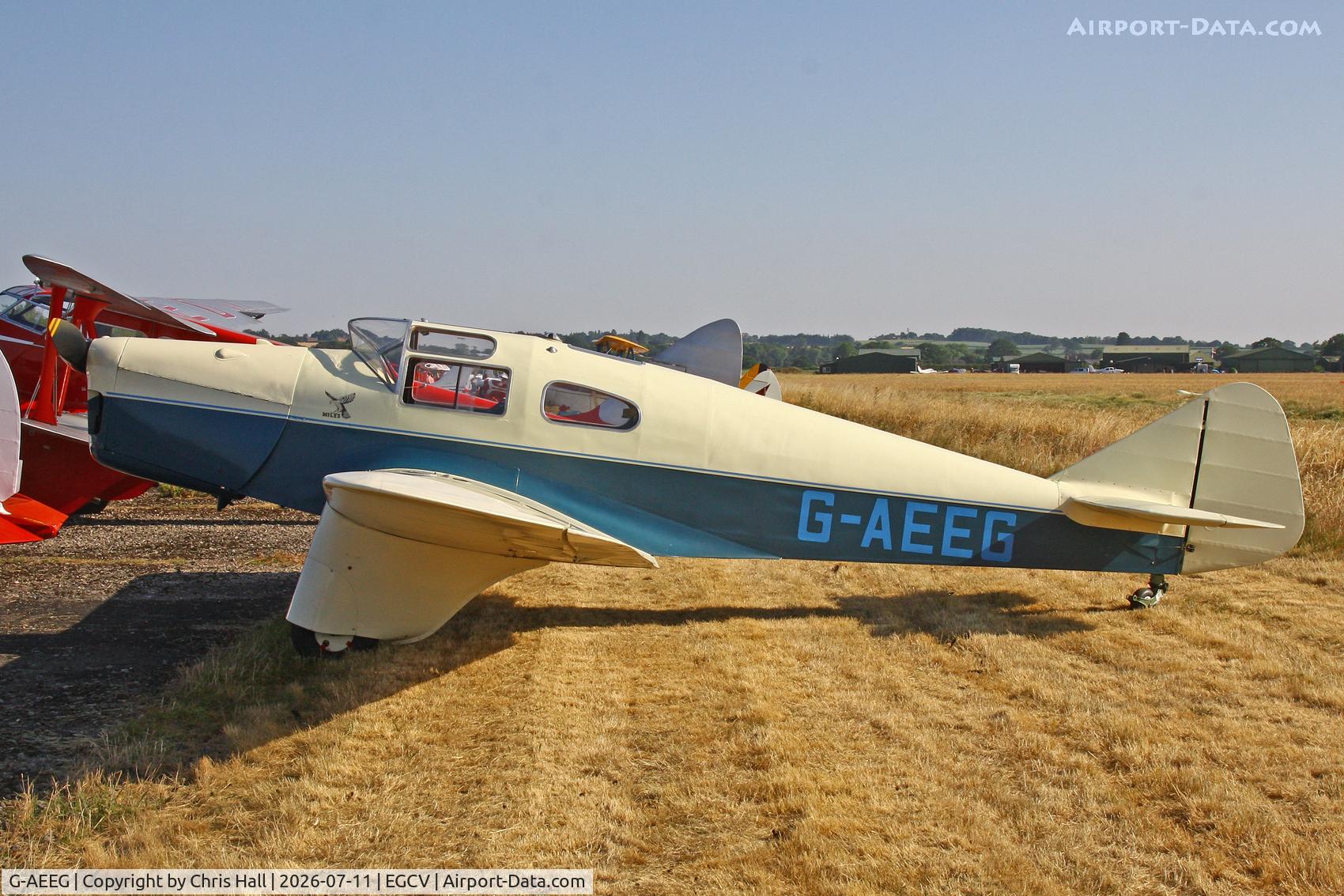 Aircraft G-AEEG, 1936 Miles M-3A Falcon Major, c/n 216, Sleapkosh 26, day 2, 11/07/26, at EGCV, photo by Chris Hall