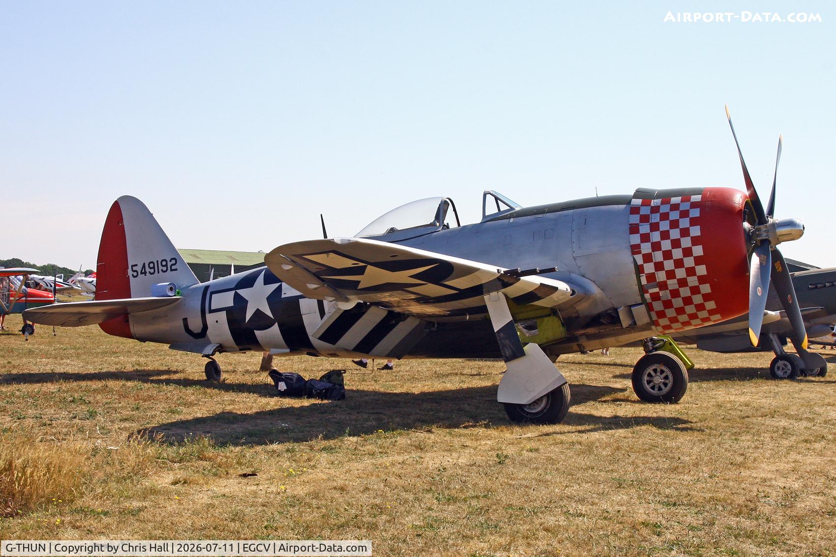 Aircraft G-THUN, 1945 Republic P-47D Thunderbolt, c/n 399-55731, Sleapkosh 26, day 2, 11/07/26, at EGCV, photo by Chris Hall