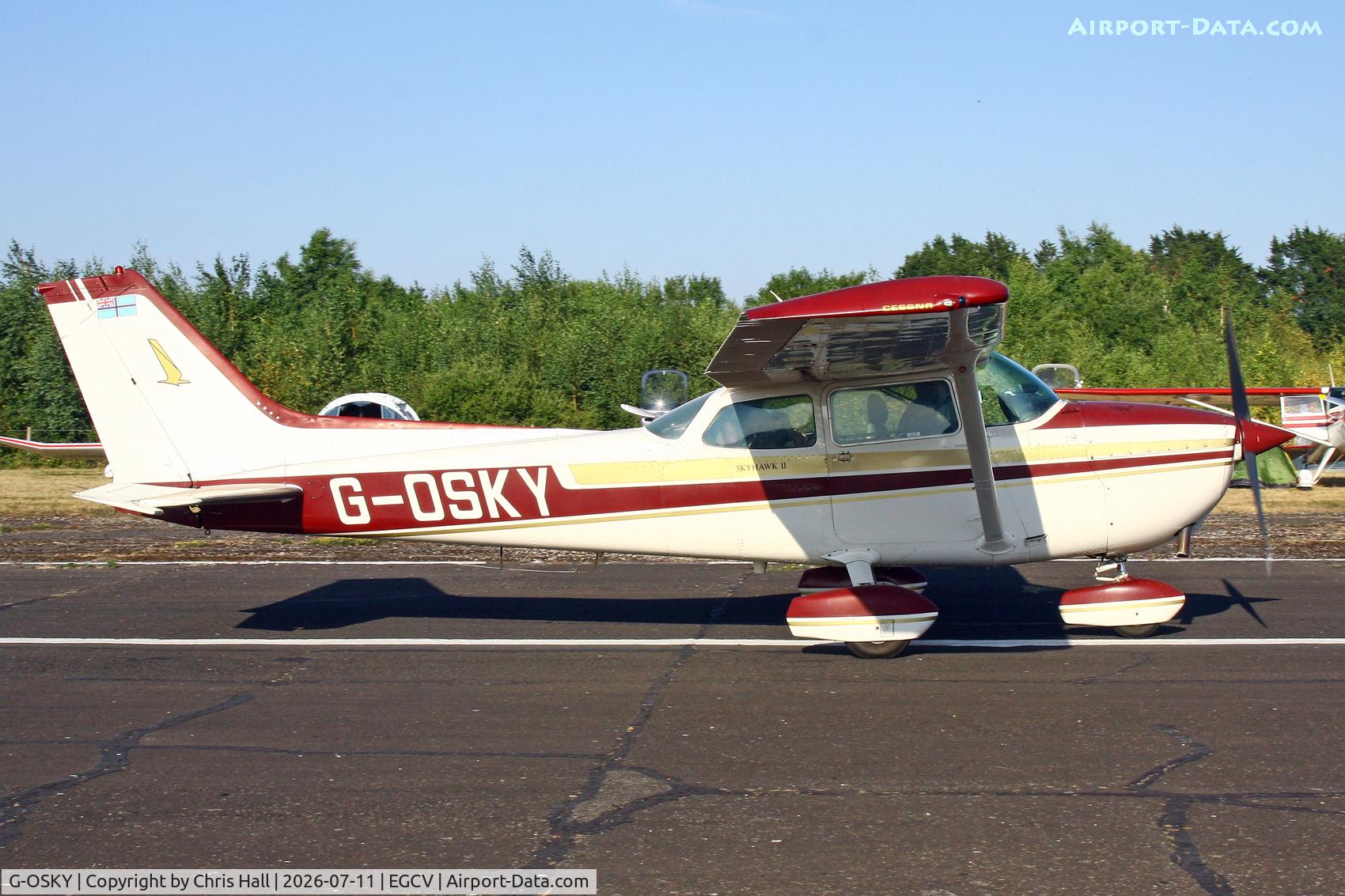 Aircraft G-OSKY, 1976 Cessna 172M, c/n 172-67389, Sleapkosh 26, day 2, 11/07/26, at EGCV, photo by Chris Hall