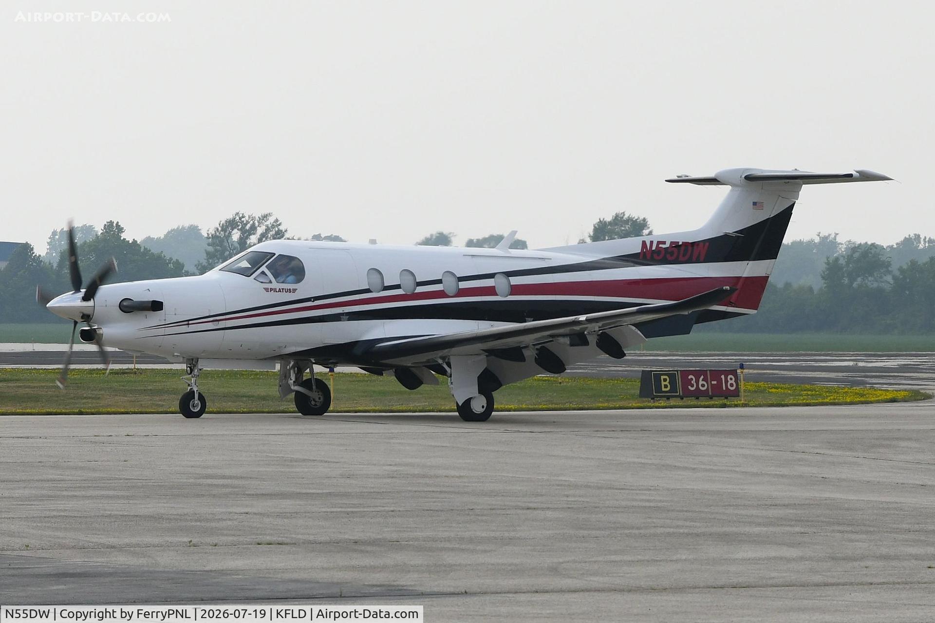 Aircraft N55DW, 2016 Pilatus PC-12/47E, c/n 1624, CC Aviation LLC PC12, at KFLD, photo by FerryPNL