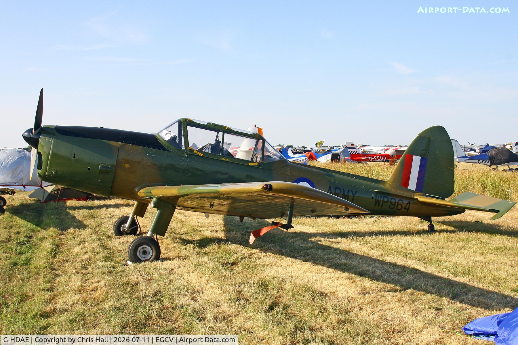 Aircraft G-HDAE, 1951 De Havilland DHC-1 Chipmunk T.20, c/n C1/0280, Sleapkosh 26, day 2, 11/07/26, at EGCV, photo by Chris Hall