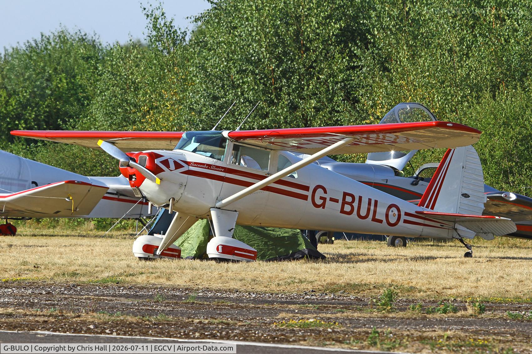 Aircraft G-BULO, 1946 Luscombe 8F Silvaire, c/n 4216, Sleapkosh 26, day 2, 11/07/26, at EGCV, photo by Chris Hall