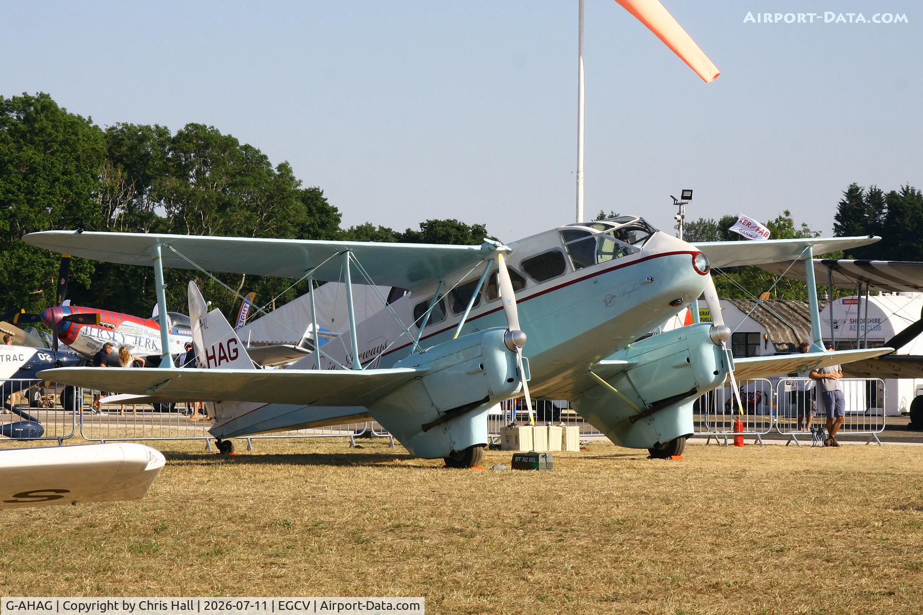 Aircraft G-AHAG, 1945 De Havilland DH-89A Dominie I/Dragon Rapide, c/n 6926, Sleapkosh 26, day 2, 11/07/26, at EGCV, photo by Chris Hall
