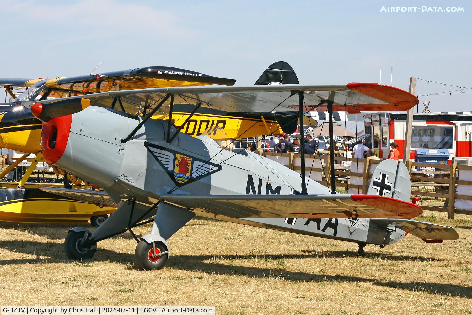 Aircraft G-BZJV, 1957 CASA 1-131E Srs 1000, c/n 1075, Sleapkosh 26, day 2, 11/07/26, at EGCV, photo by Chris Hall