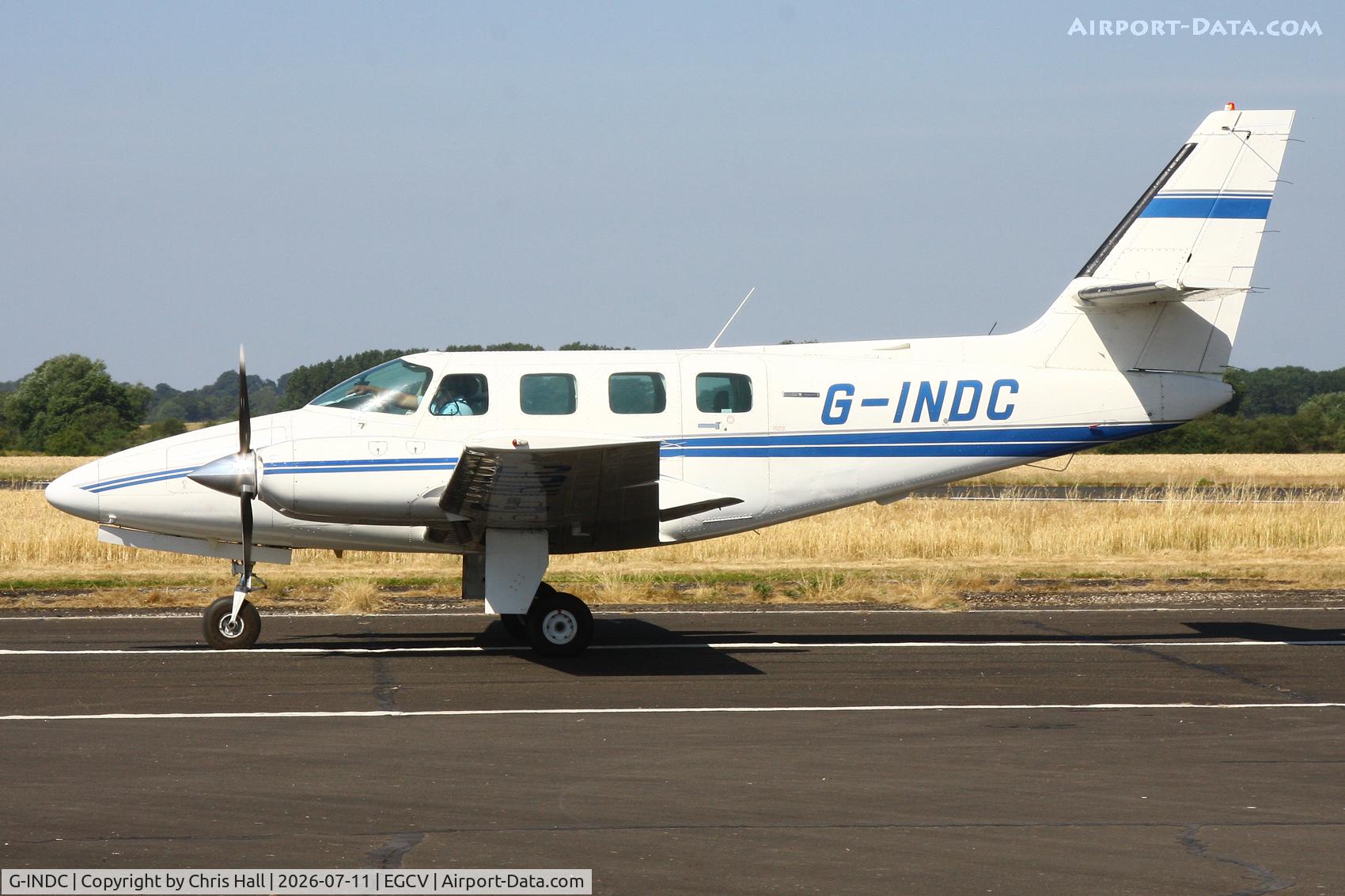 Aircraft G-INDC, 1982 Cessna T303 Crusader, c/n T303-00122, Sleapkosh 26, day 2, 11/07/26, at EGCV, photo by Chris Hall